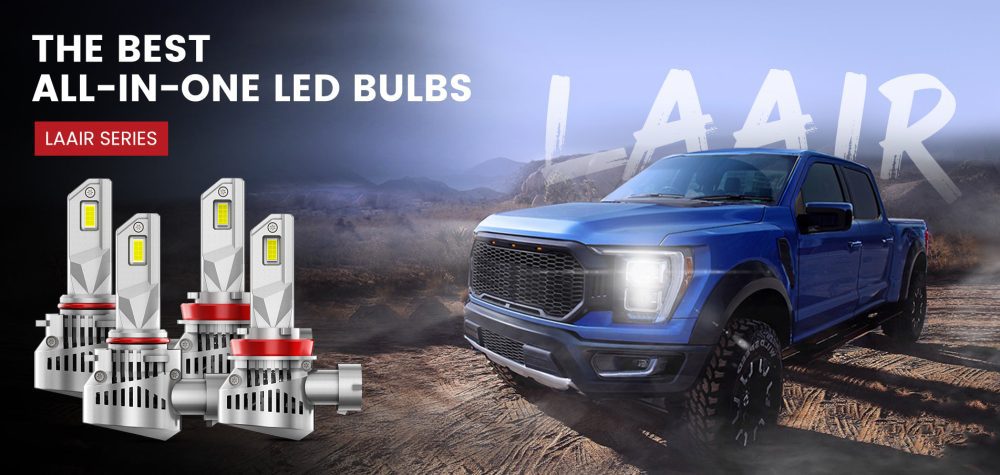 Lasfit LAair H11 9005 LED headlight low beam bulbs and high beam bulbs