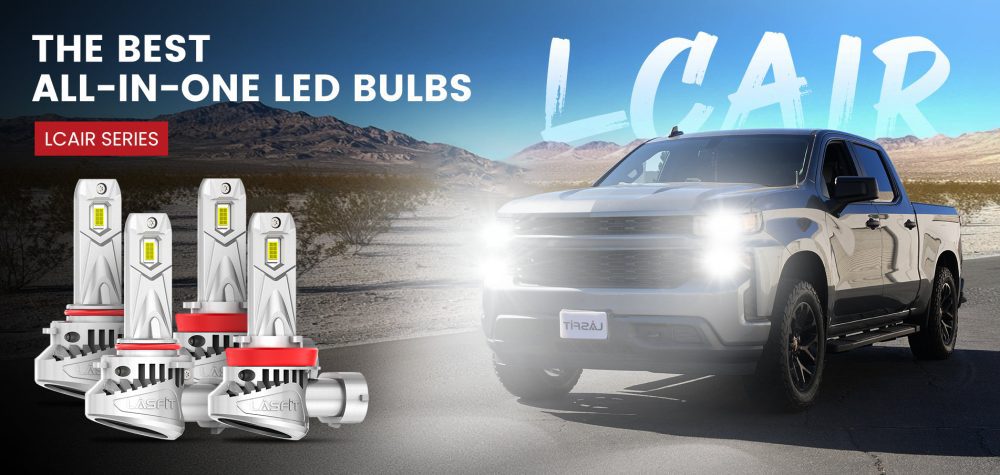 Lasfit LCair H11 9005 LED headlight low beam bulbs and high beam bulbs