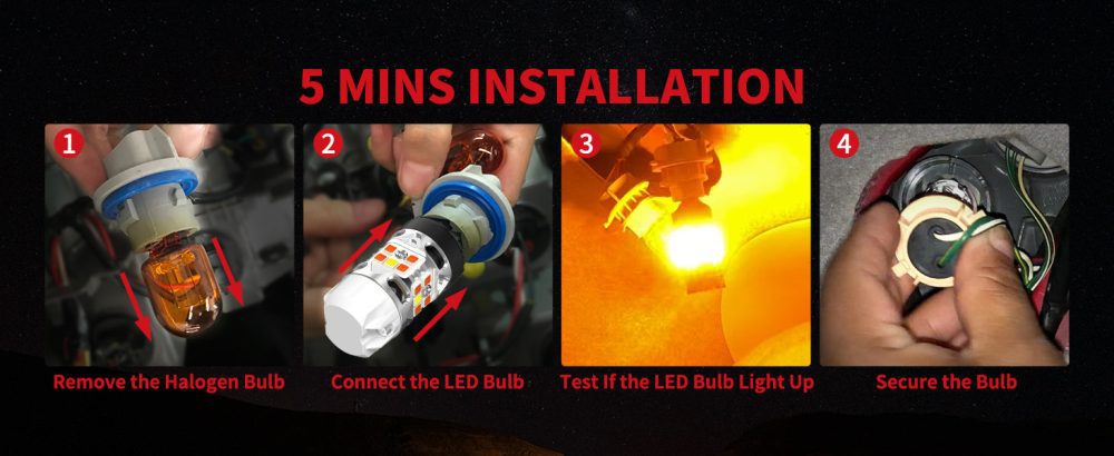 how to install 4257 turn signal lights