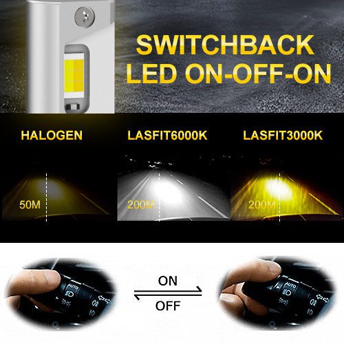 3000k and 6000k h11 switback bulb