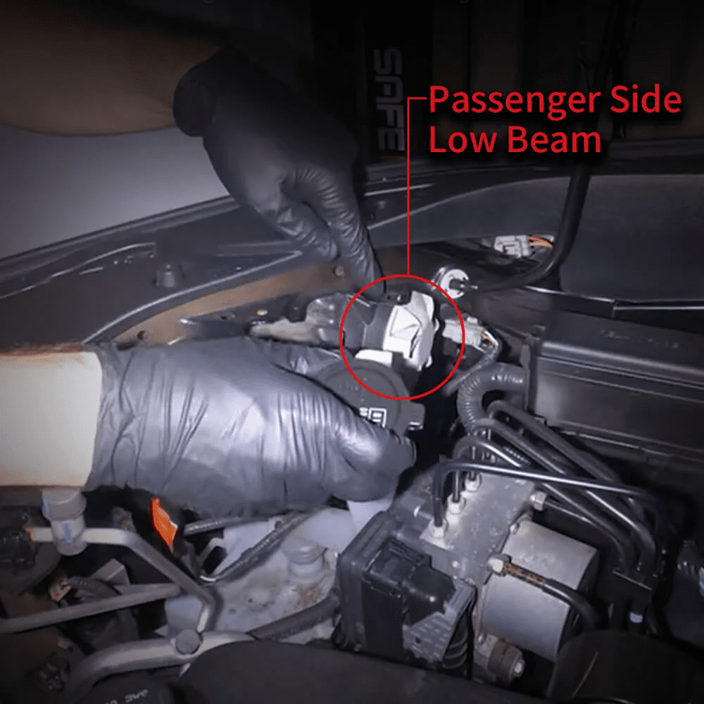 Install the Pro-TO-H11 LED bulb on passenger side