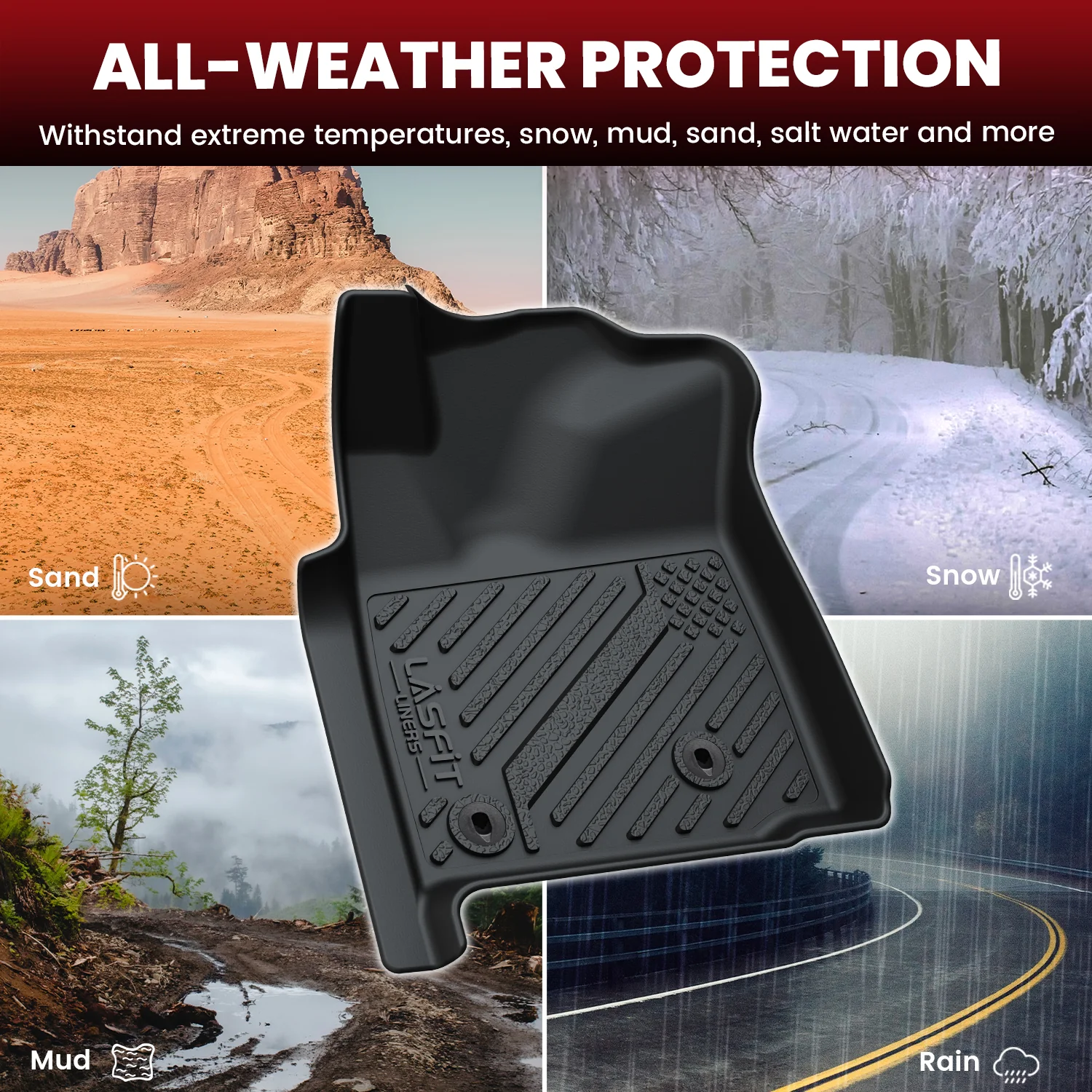 Fit for 2008-2011 Toyota Tacoma Floor Mats, Fit Auto Trans Only - Image 6