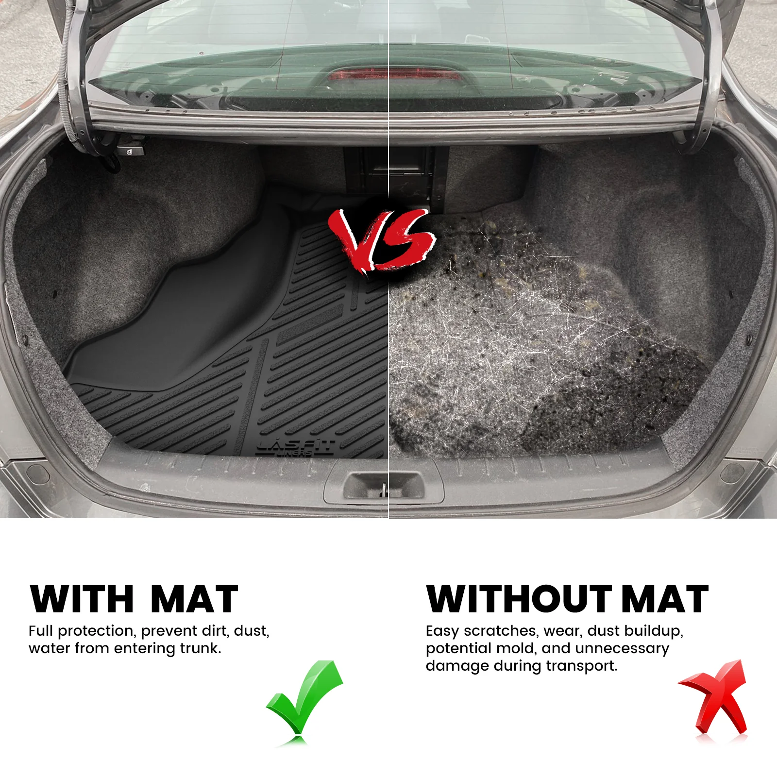 Fit for 2008-2012 Honda Accord 1st & 2nd Row Floor Mats or Cargo Mat, Only fit Sedan not fit Coupe - Image 25