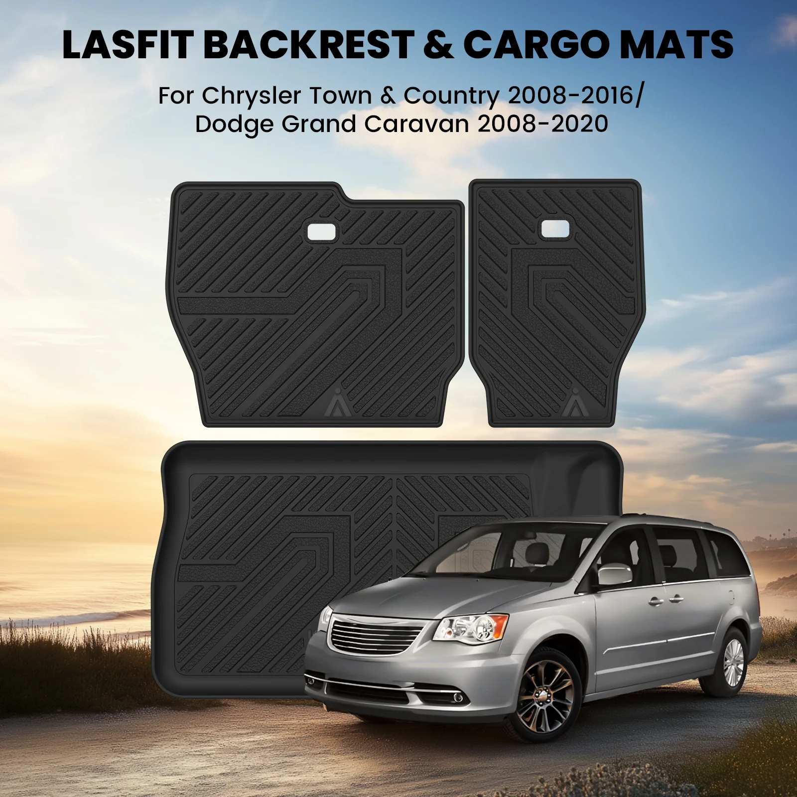 Fit for 2008-2016 Chrysler Town & Country Floor Mats or Cargo & Seatback Mats, Floor Mats Only Fit Stow 'N Go Bucket Seats (Standard) - Image 16