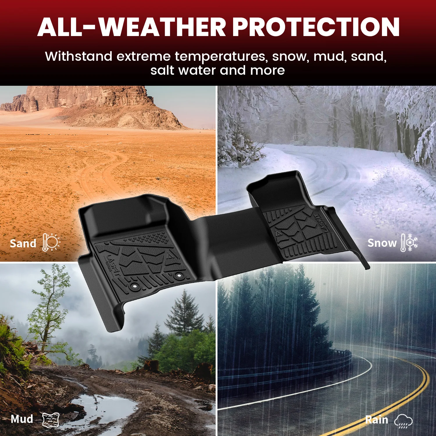Fit for 2011-2014 Ford F-150 Floor Mats, Fit SuperCrew Cab & Carpet Floor Only - Image 19