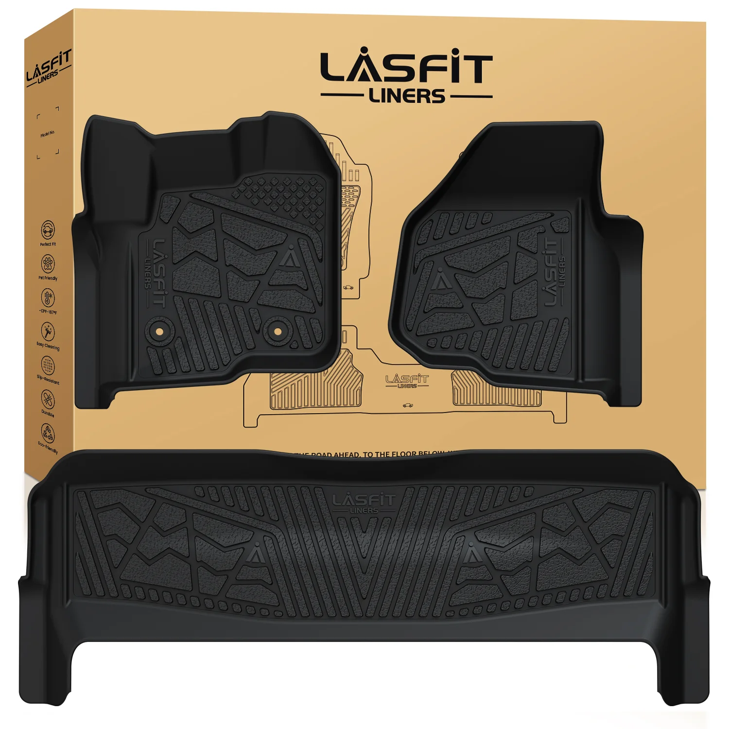 Fit for 2012-2016 Ford F-250 F-350 F-450 F-550 Super Duty TPE Floor Mats, Fit Crew Cab with Carpet Floor, without 4*4 Shifter - Image 8