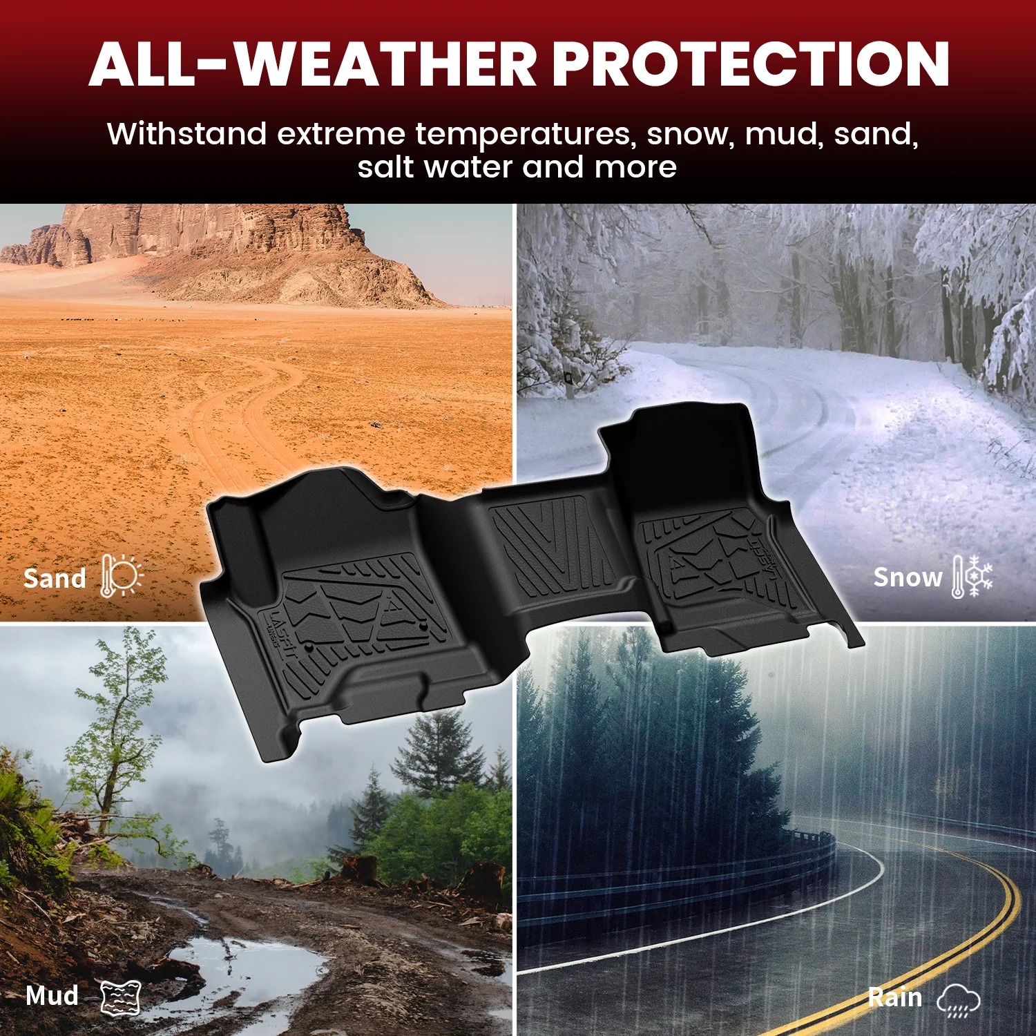 Fit for 2014-2018 GMC Sierra 1500 Floor Mats, Fit Carpet Floor & Without 4*4 Shifter Only - Image 22
