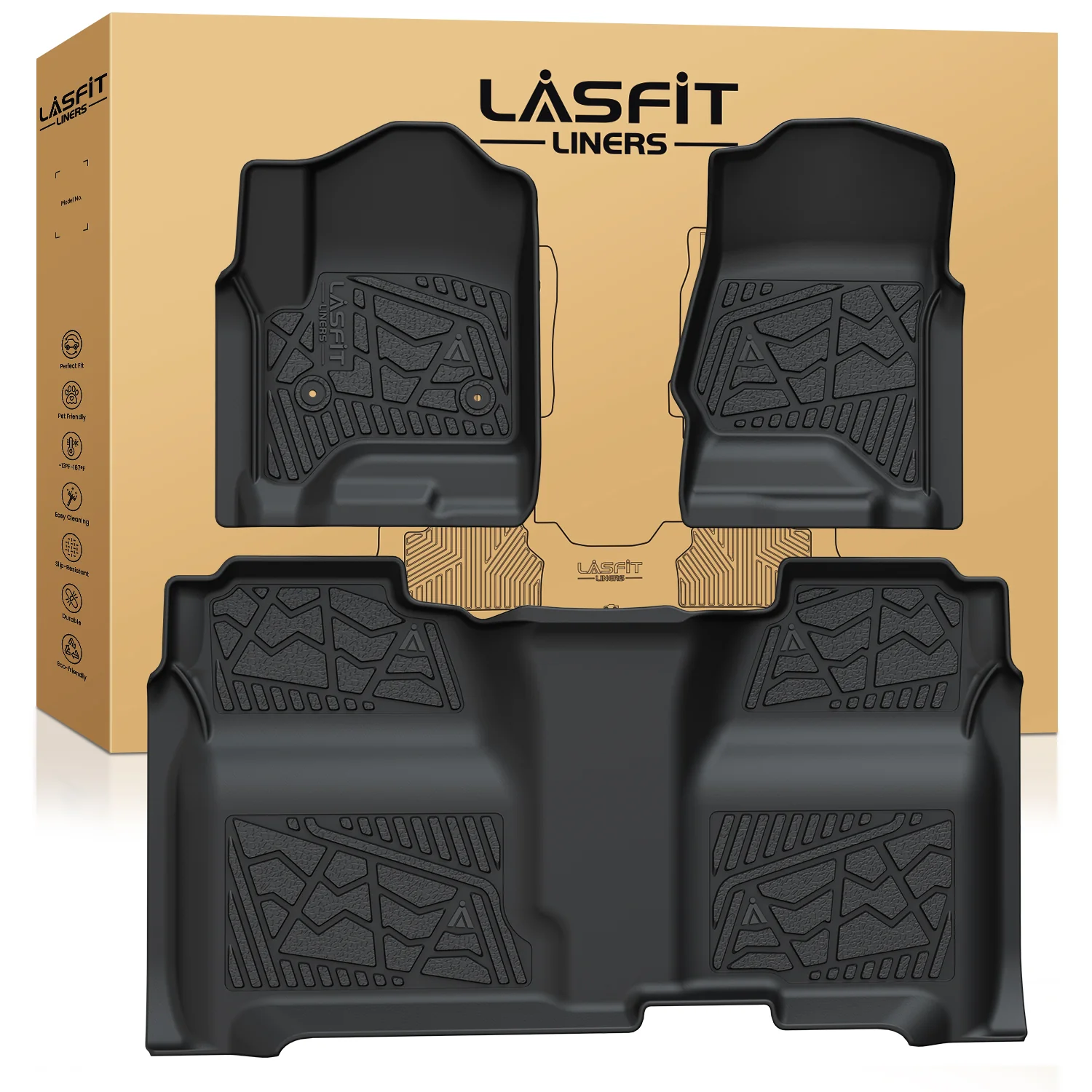 Fit for 2014-2018 GMC Sierra 1500 Floor Mats, Fit Carpet Floor & Without 4*4 Shifter Only - Image 9
