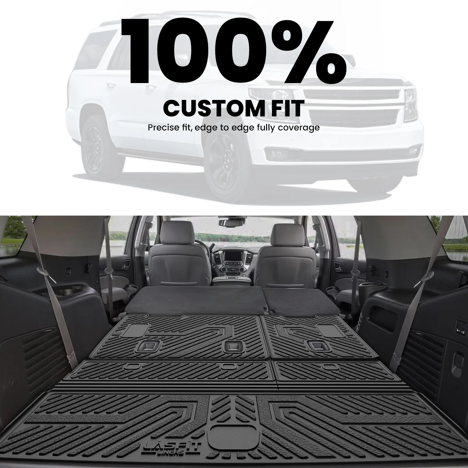 Fit for 2015-2020 Chevrolet Tahoe 7/8 Seats Floor Mats & Seatback & Cargo Mat - Image 14