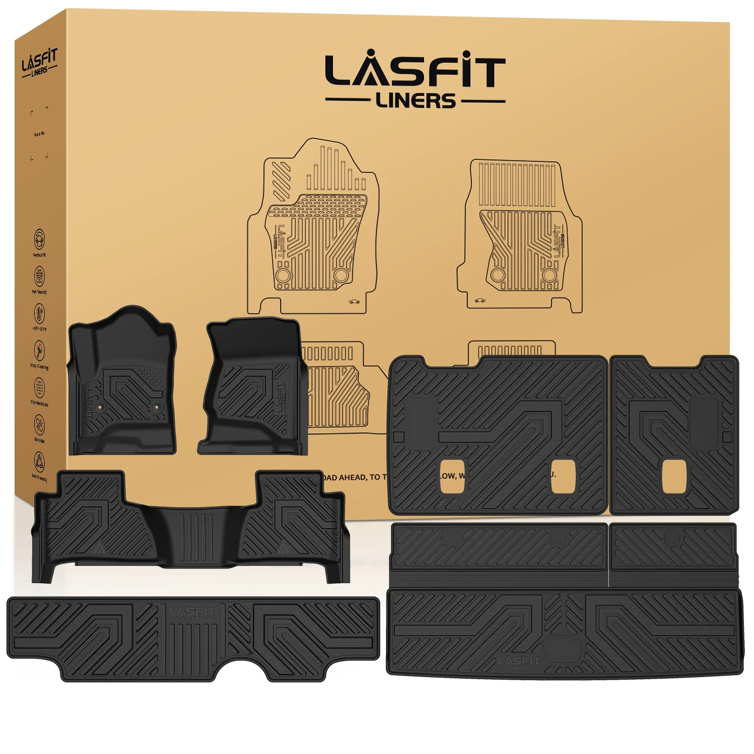 Fit for 2015-2020 GMC Yukon Floor Mats & Seatback & Cargo Mat - Image 12