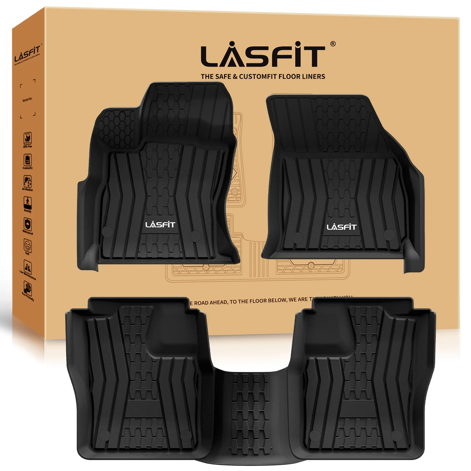 Fit for 2017-2020 Lincoln Continental Custom Floor Mats TPE Material 1st & 2nd Row Seat - Image 11