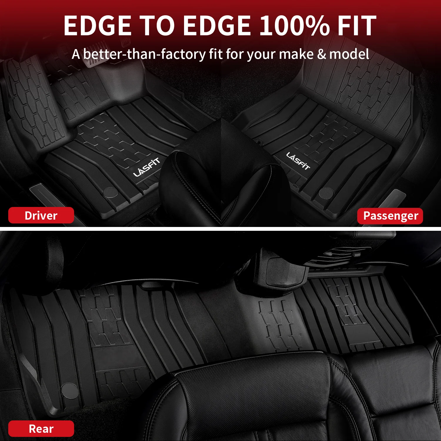 Fit for 2017-2020 Lincoln Continental Custom Floor Mats TPE Material 1st & 2nd Row Seat - Image 3