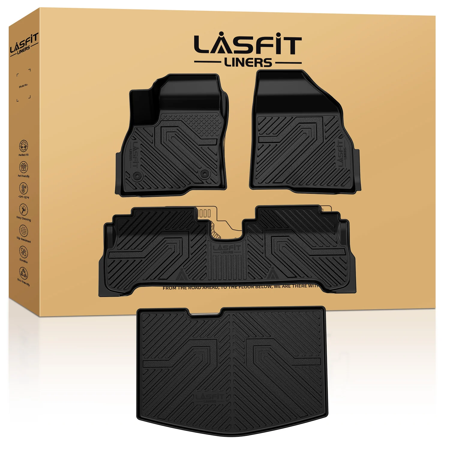 Fit for 2017-2023 Chevrolet Bolt EV Floor Mats & Cargo Mat (Placed Below the False Cargo Floor) - Image 9