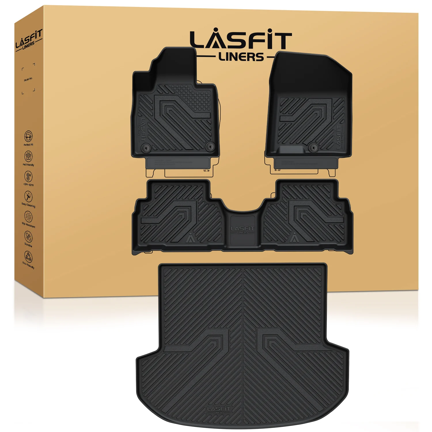 Fit for 2019-2020 Hyundai Santa Fe Floor Mats & Cargo Mat, Not Fit 2019 Santa Fe XL - Image 8