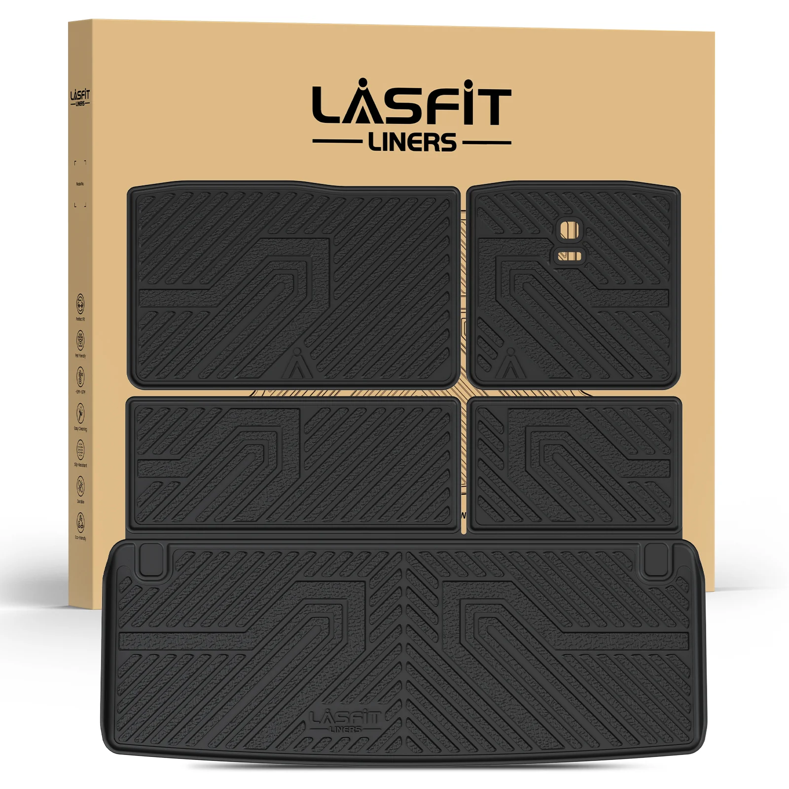 Fit for 2011-2024 Infiniti QX80 Floor Mats or Cargo & Seatback Mats, Fit 8seats(2nd Row Bench Seats) - Image 9