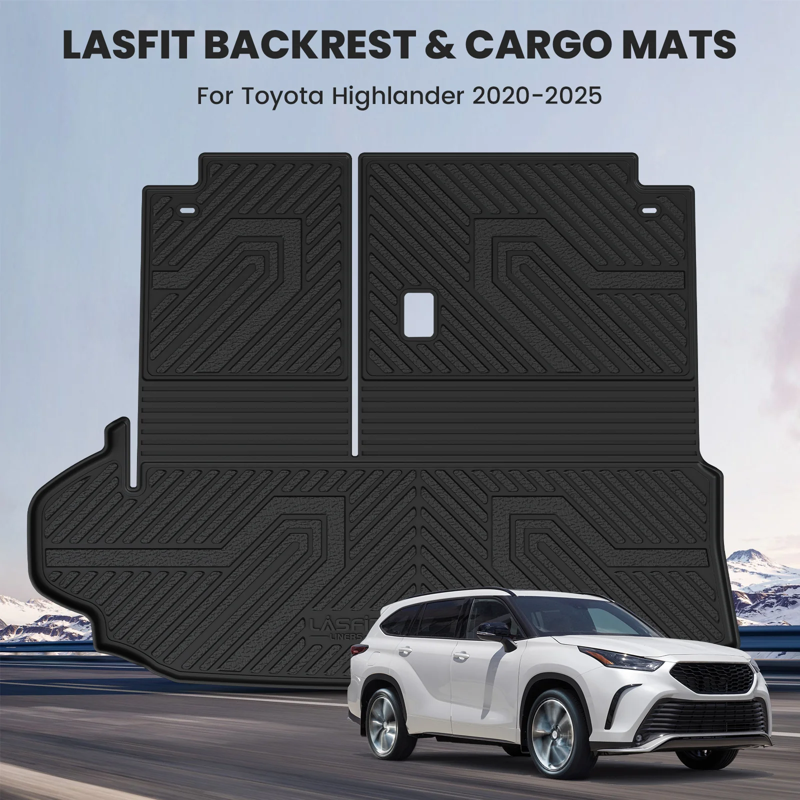 Fit for 2020-2026 Toyota Highlander Hybrid Floor Mats & Seatback & Cargo Mat, Fit AWD & Without Subwoofer Only - Image 18
