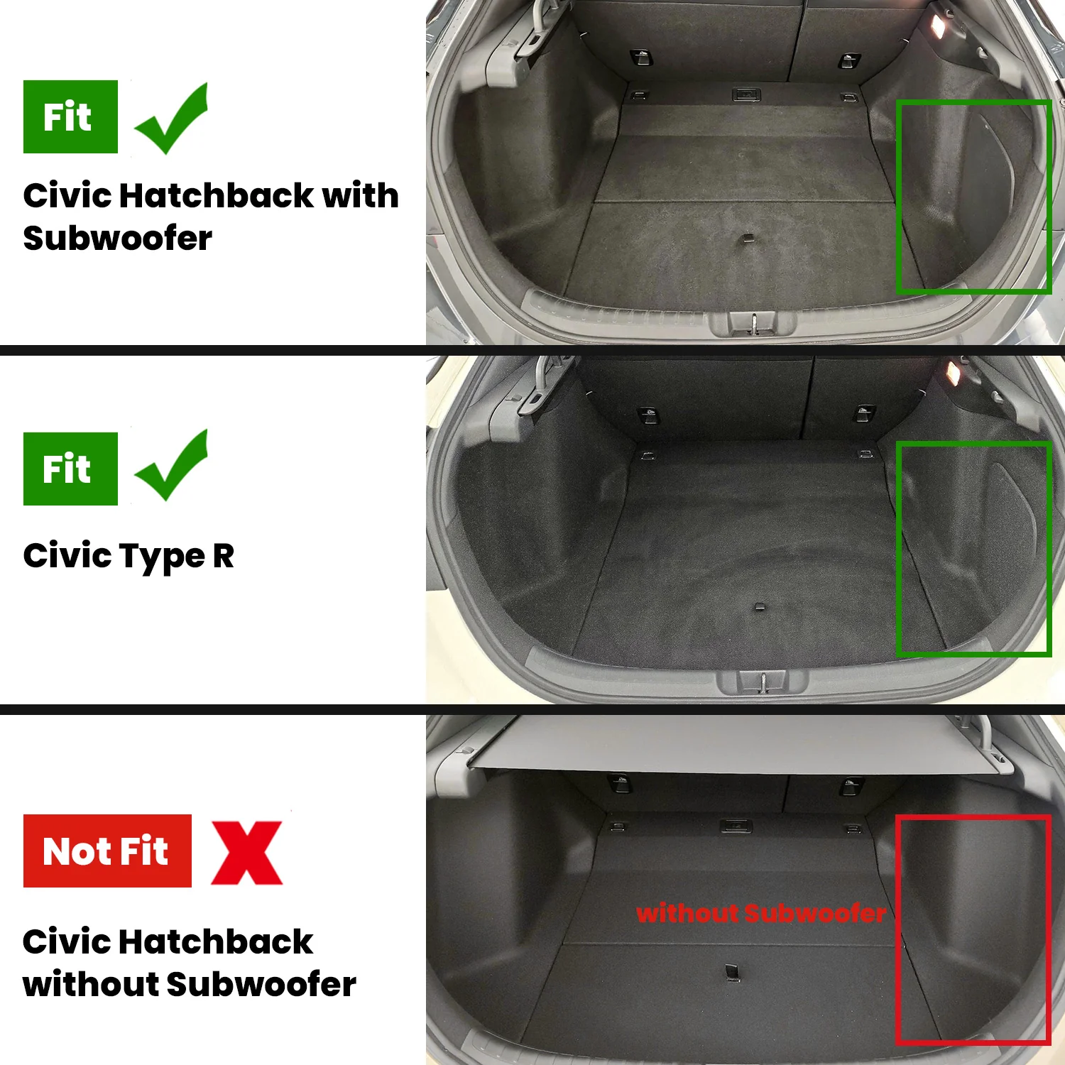 Fit for 2022-2026 Honda Civic Hatchback / Hatchback Hybrid Floor Mats or Cargo Mat - Image 29