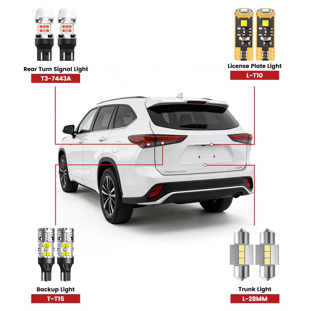 Fit for 2020-2026 Toyota Highlander LED Bulbs Upgrade - Image 2