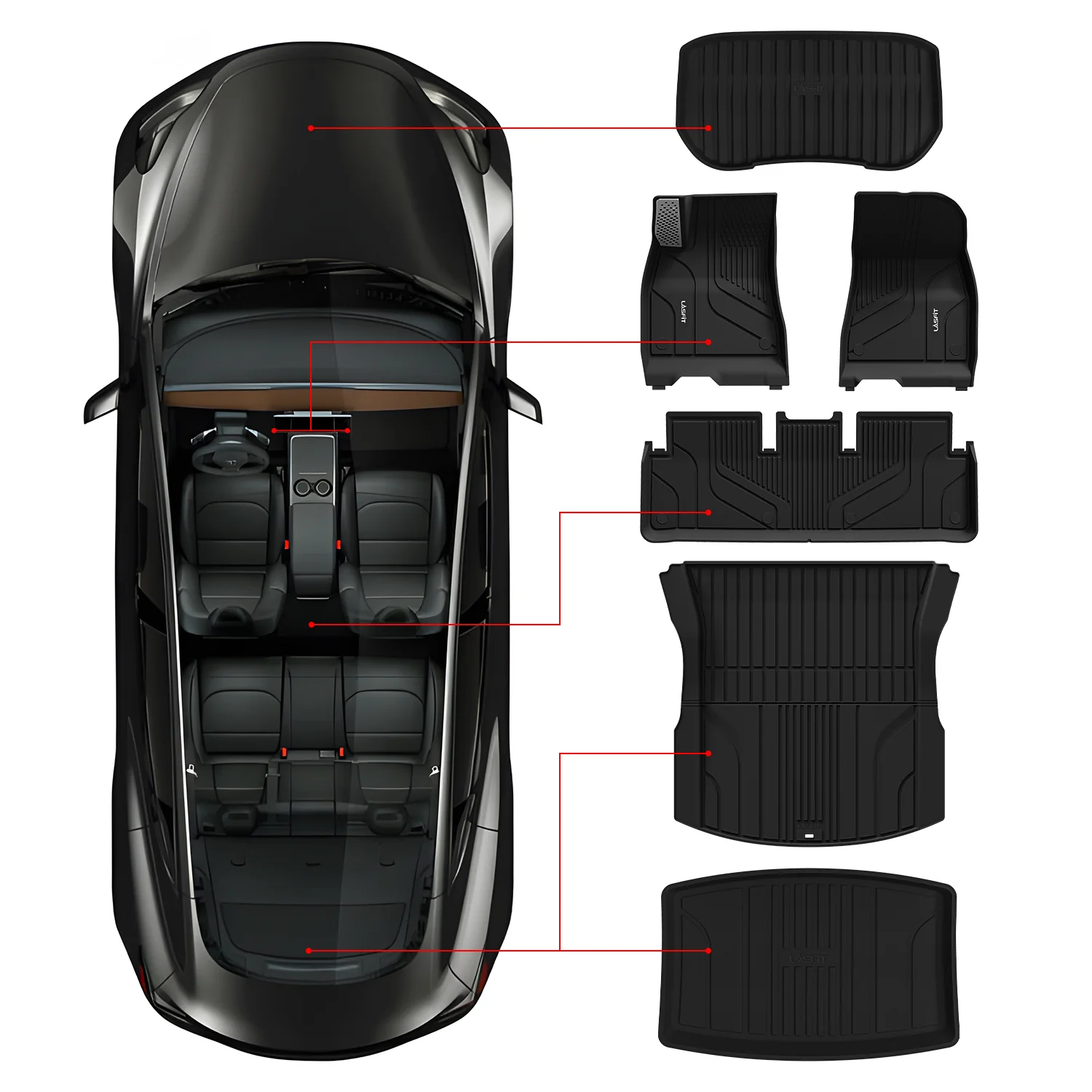 Fit for 2024-2026 Tesla Model 3 Highland Frunk or 1st Row & 2nd Row or Trunk Well or Cargo Mat - Image 22