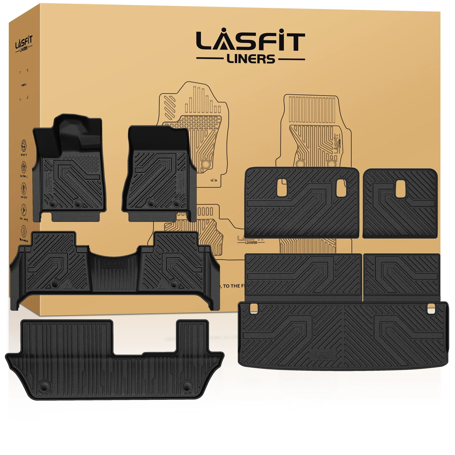 Fit for 2025-2026 Infiniti QX80 Floor Mats or Cargo Mat & Seatback Mats, Not Compatible with Models Equipped with Cargo Shelf - Image 17