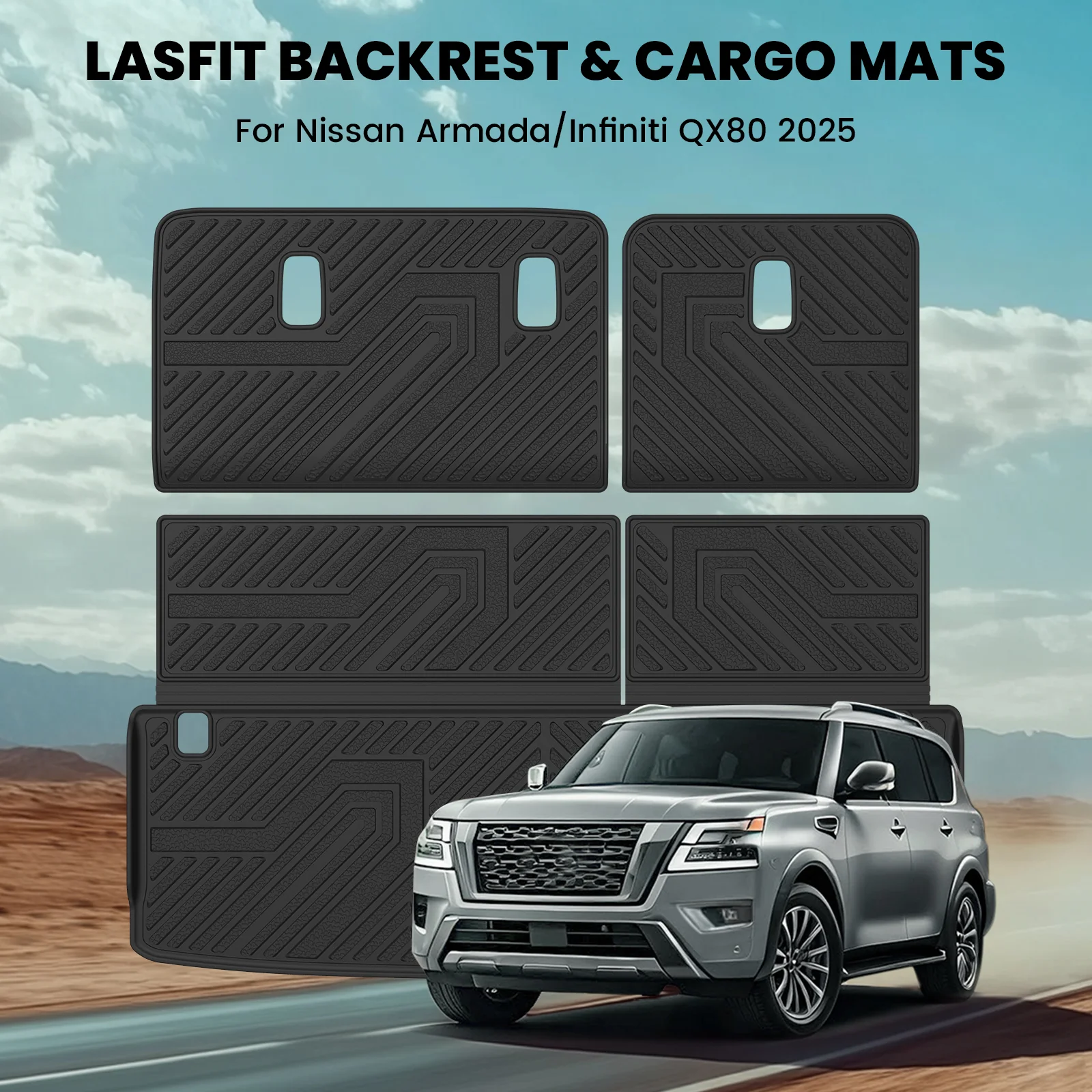 Fit for 2025-2026 Infiniti QX80 Floor Mats or Cargo Mat & Seatback Mats, Not Compatible with Models Equipped with Cargo Shelf - Image 26