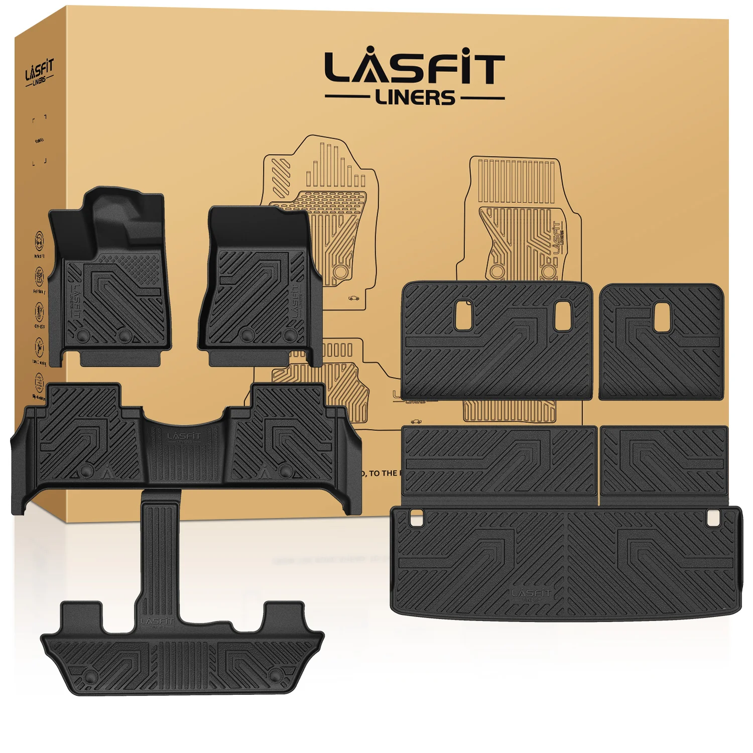Fit for 2025-2026 Nissan Armada TPE Floor Mats or Cargo Mat & Seatback Mats, Not Compatible with Models Equipped with Cargo Shelf - Image 9
