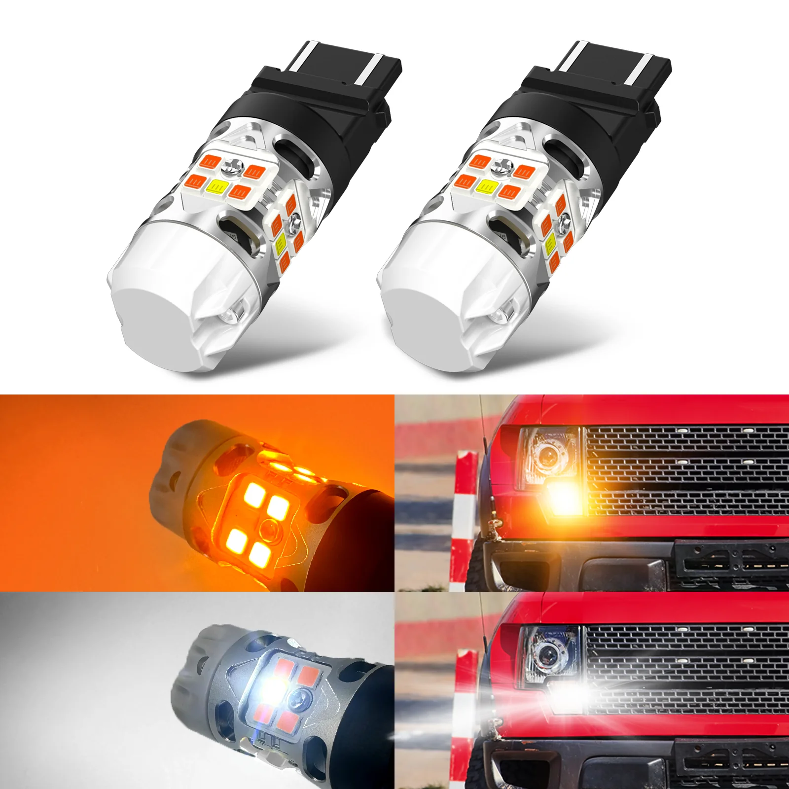 3157 4157 LED Front Turn Signal Bulbs CanBus-Ready Switchback | T3 Series - Image 6