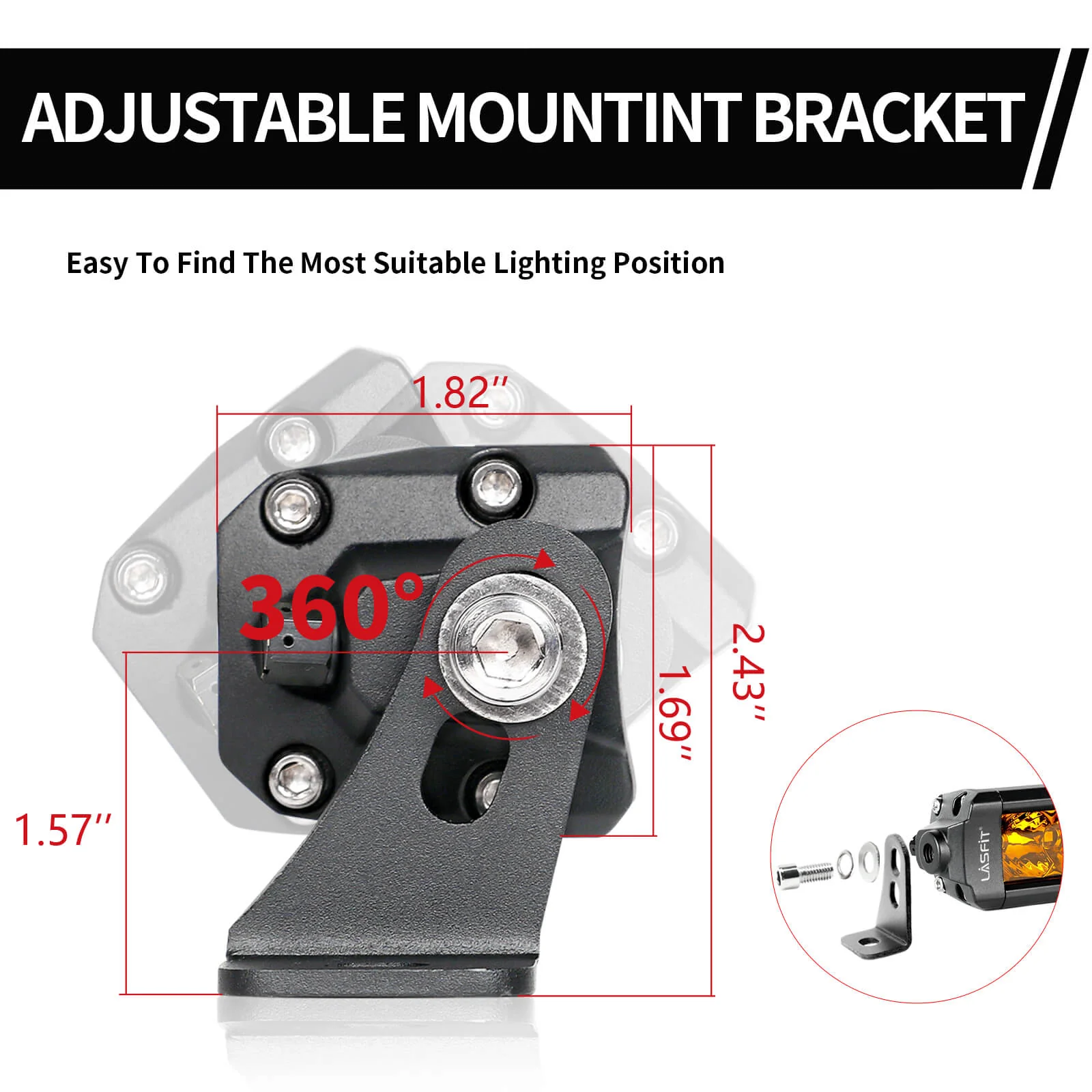 52" Light Bar Hood Mount Kit For 2018-2024 Jeep Wrangler JL Gladiator JT | LASFIT - Image 20