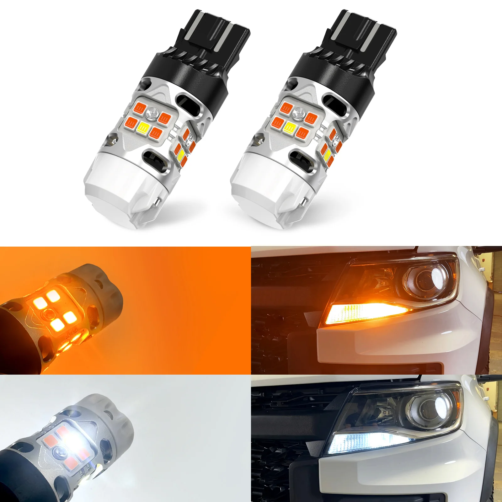7443 7444 LED Front Turn Signal Bulbs CanBus-Ready Switchback CK Socket | T3 Series - Image 6