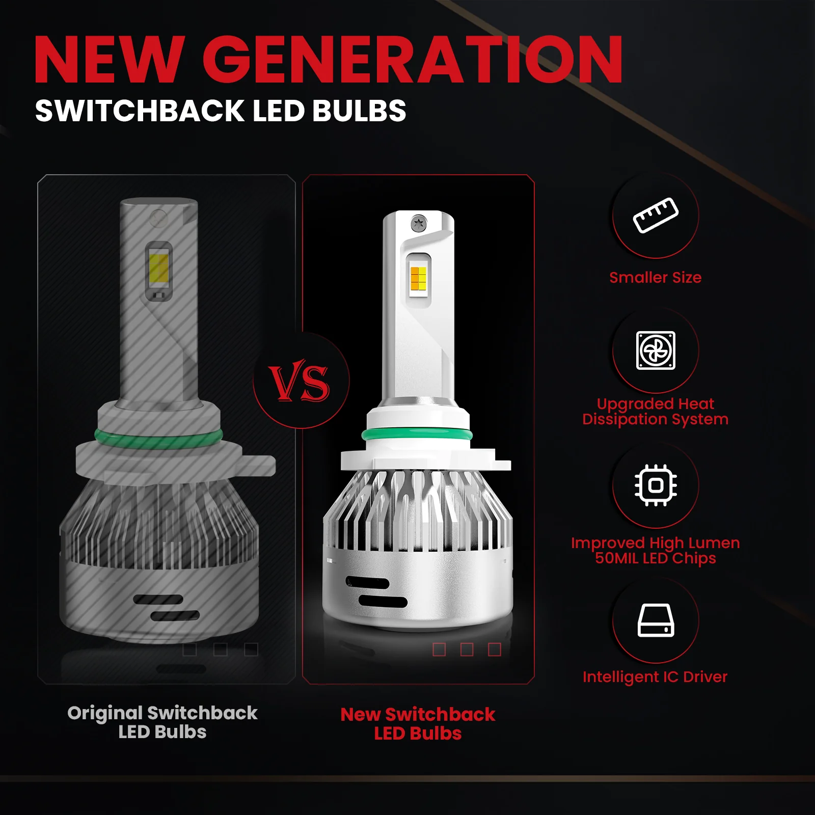 Switchback 60W H10 9145 9140 9055 LD Plus Series | 6,000LM 6000K/3000K LED Fog Light Bulbs - Image 11