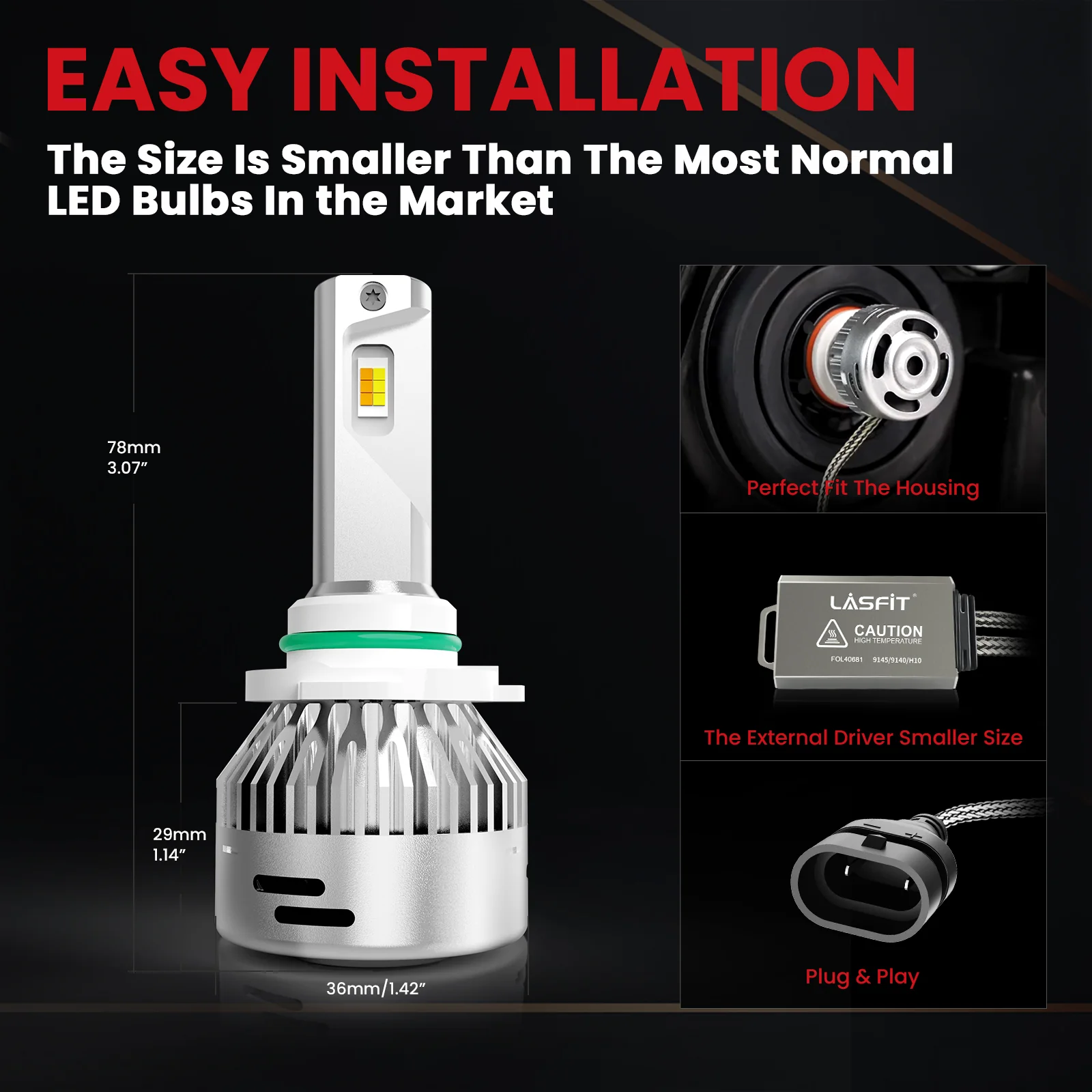 Switchback 60W H10 9145 9140 9055 LD Plus Series | 6,000LM 6000K/3000K LED Fog Light Bulbs - Image 7