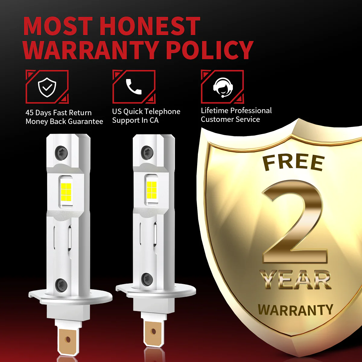 L1 Plus H1 LED Bulbs 40W 4000LM 6000K | 2 Bulbs - Image 11