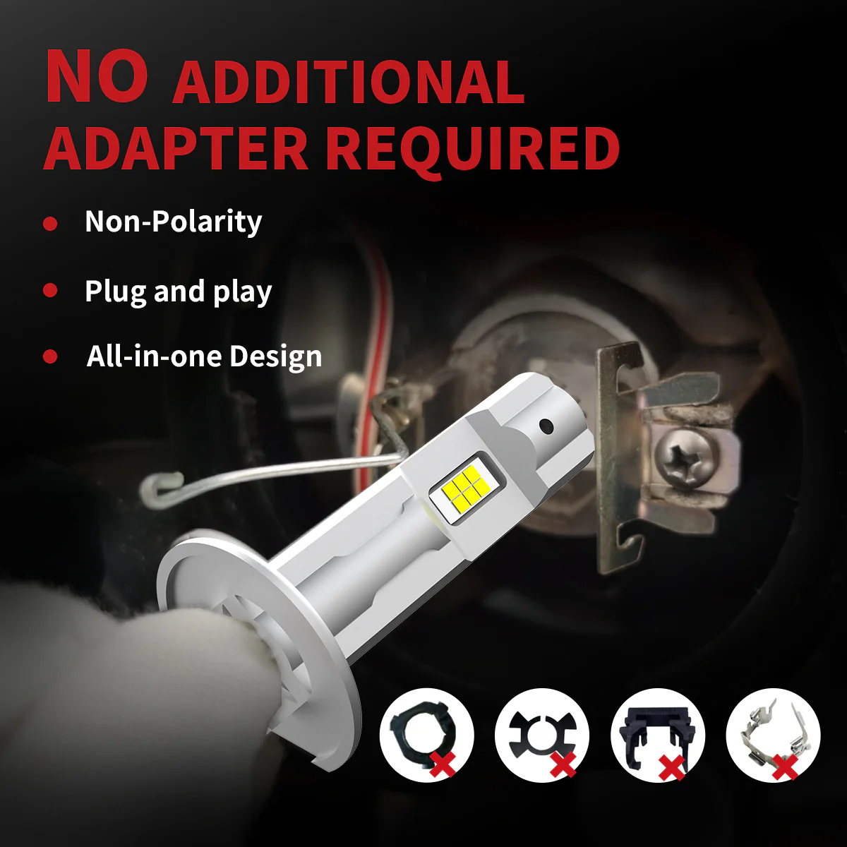 L1 Plus H1 LED Bulbs 40W 4000LM 6000K | 2 Bulbs - Image 5