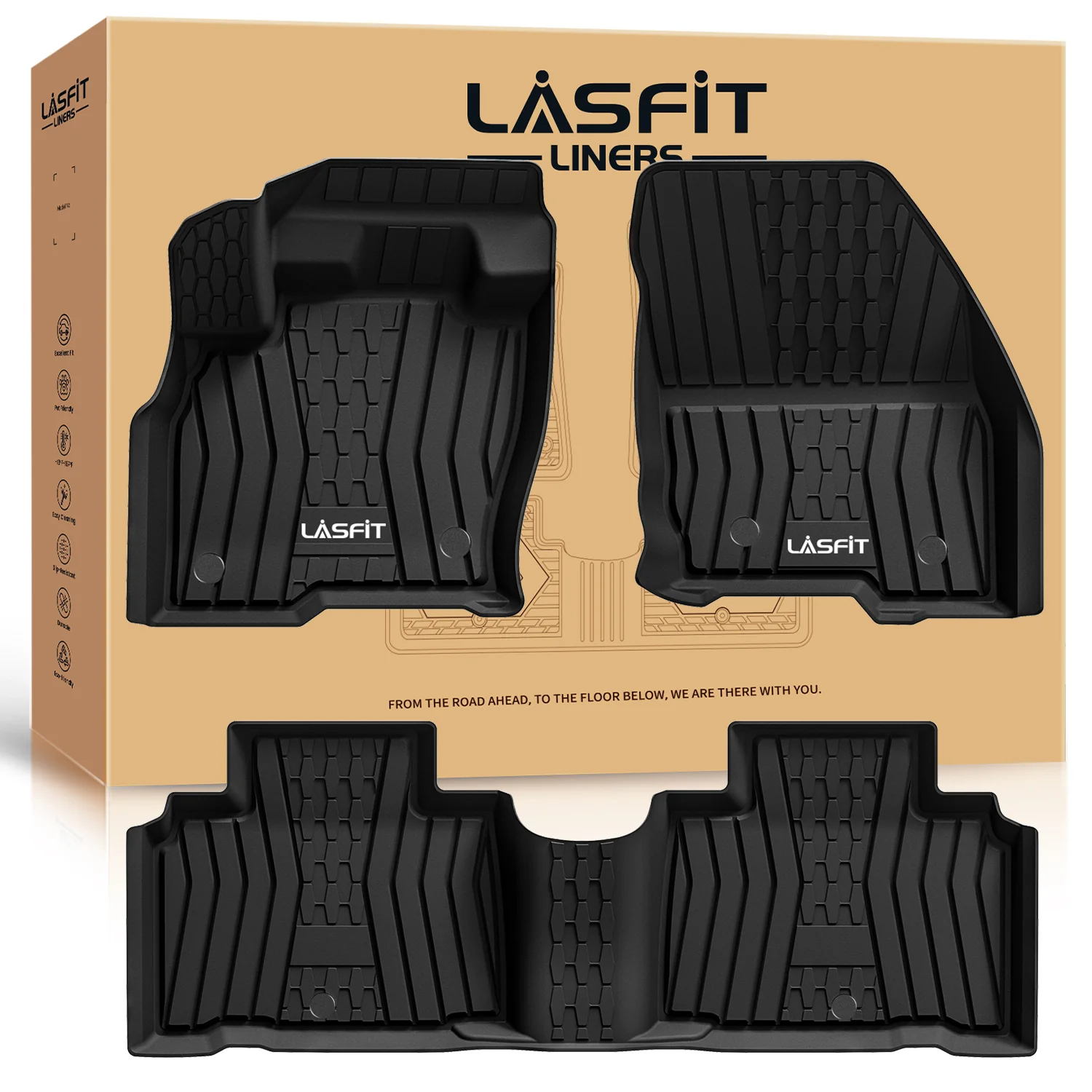 Fit for 2019-2022 Lincoln Nautilus Custom Floor Mats TPE Material 1st & 2nd Row Seat - Image 10