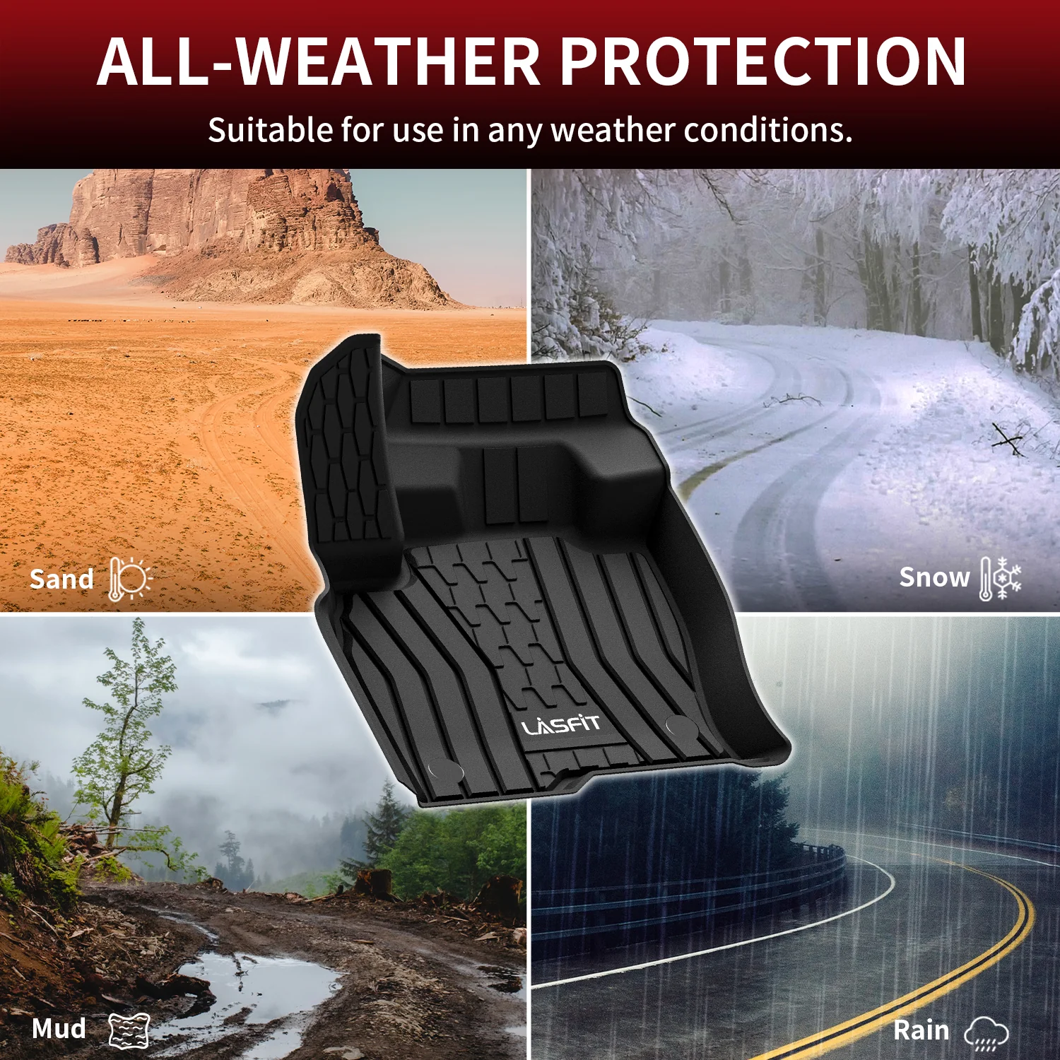 Fit for 2019-2022 Lincoln Nautilus Custom Floor Mats TPE Material 1st & 2nd Row Seat - Image 6
