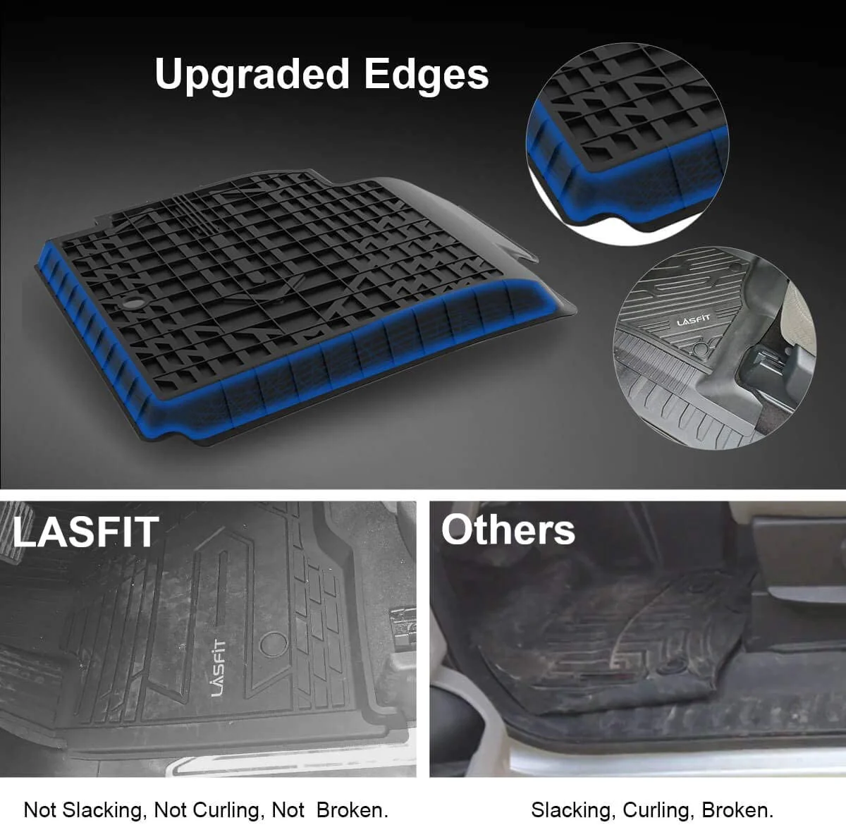 Fit for 2013-2018 Ram 2500 3500 1st & 2nd Row Floor Mats, Fit Crew Cab, Fit Carpet Floor Only - Image 5