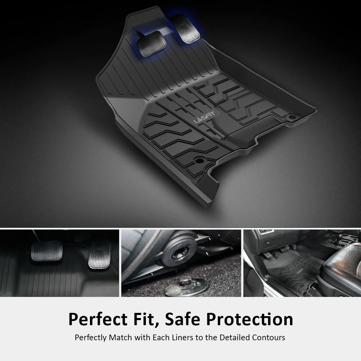 Fit for 2013-2018 Ram 2500 3500 1st & 2nd Row Floor Mats, Fit Crew Cab, Fit Carpet Floor Only - Image 6