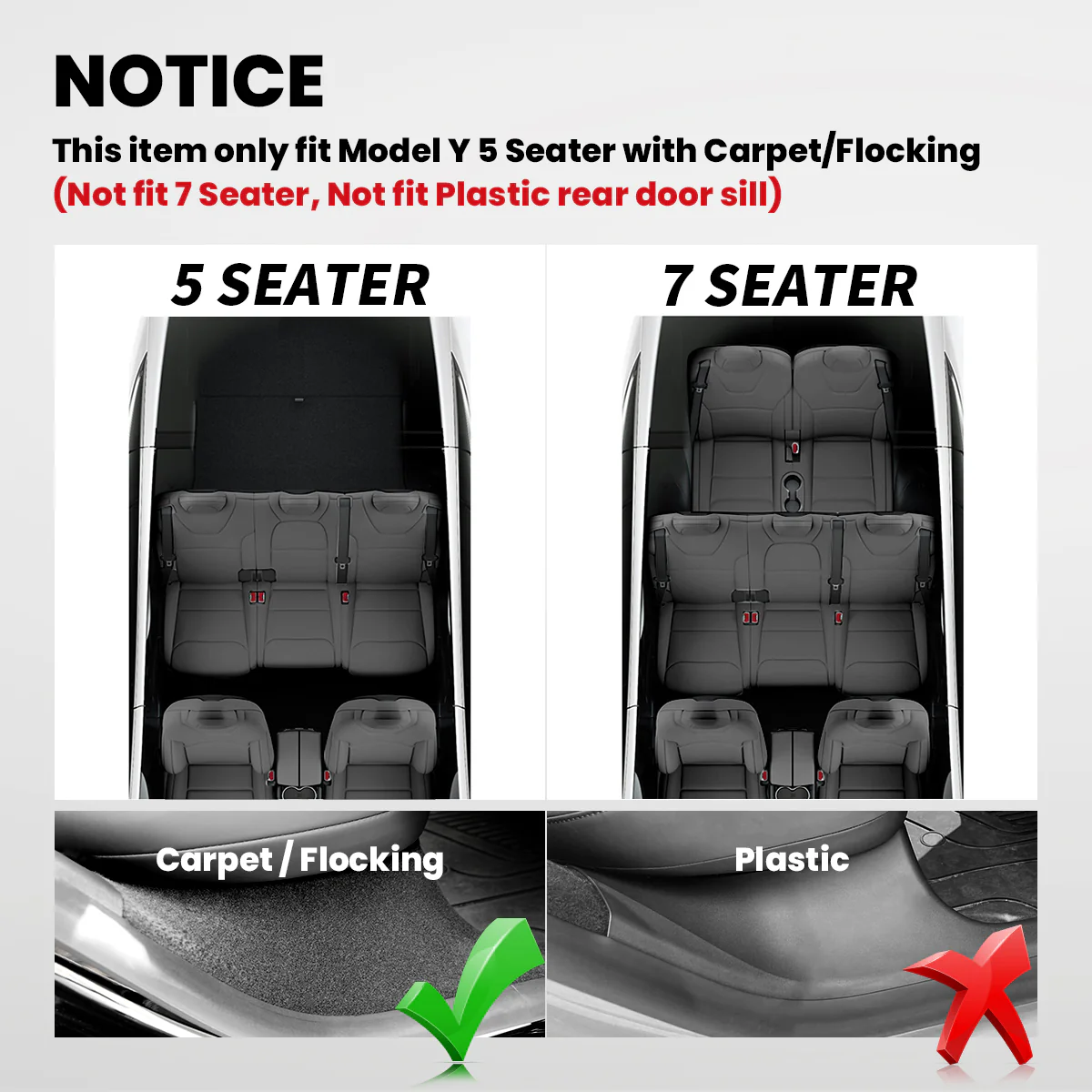 Fit For 2020-2023 Tesla Model Y Door Sill Protector Matte TPE & ABS Front and Rear Door Entry Guard Decoration Scuff Plate Accessories, Don't fit 7 Seats - Image 12