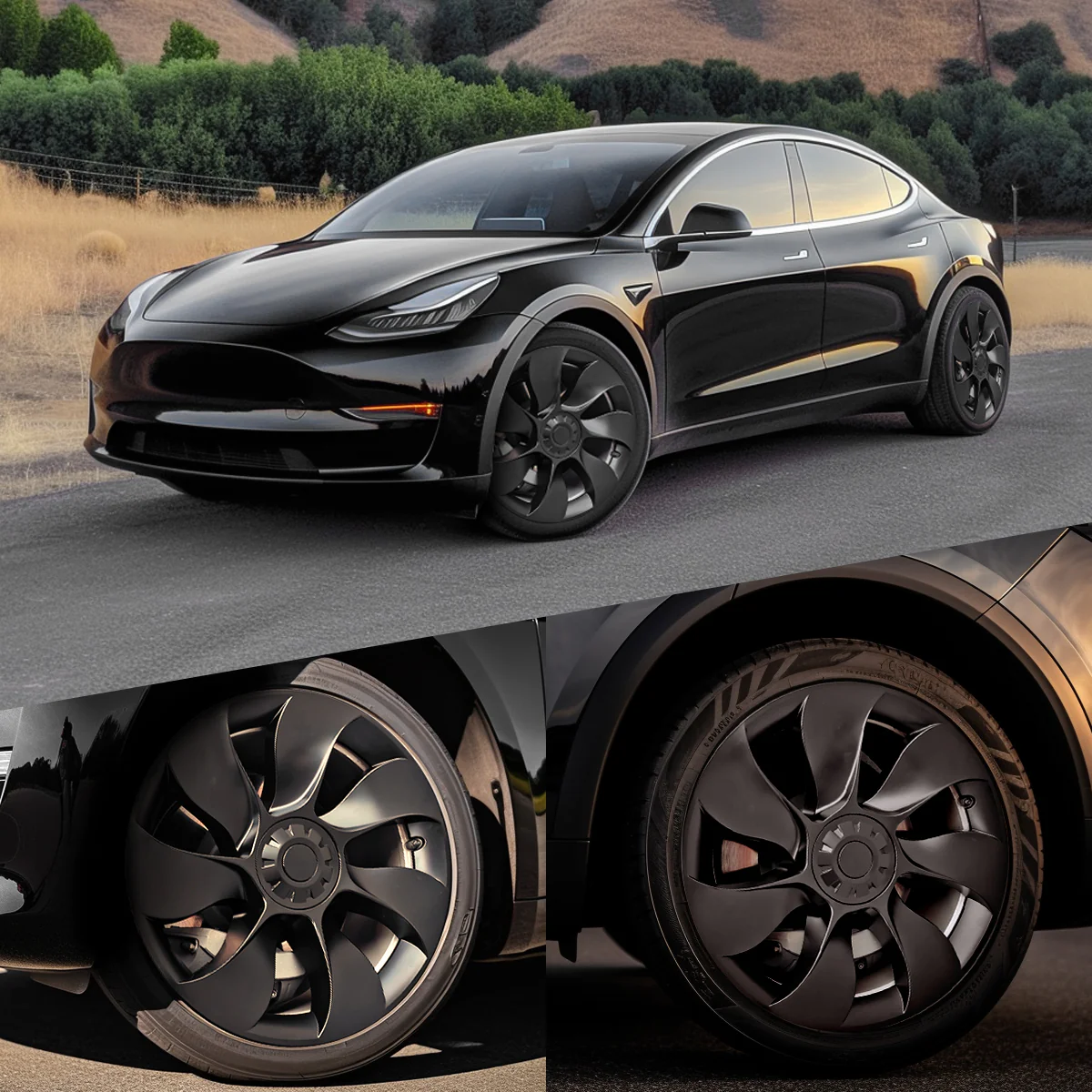 Fit For Tesla Model Y 2020-2023 Wheel Protection Covers Hub Caps, Fit 19 Inch Wheel ONLY - Image 3