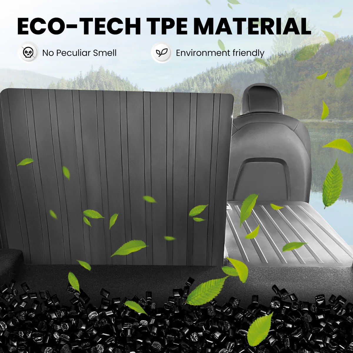 Fit For 2017-2023 Tesla Model 3 Second Row Seats Back Cover Mats All Weather TPE Rear Seatback Mats - Image 6