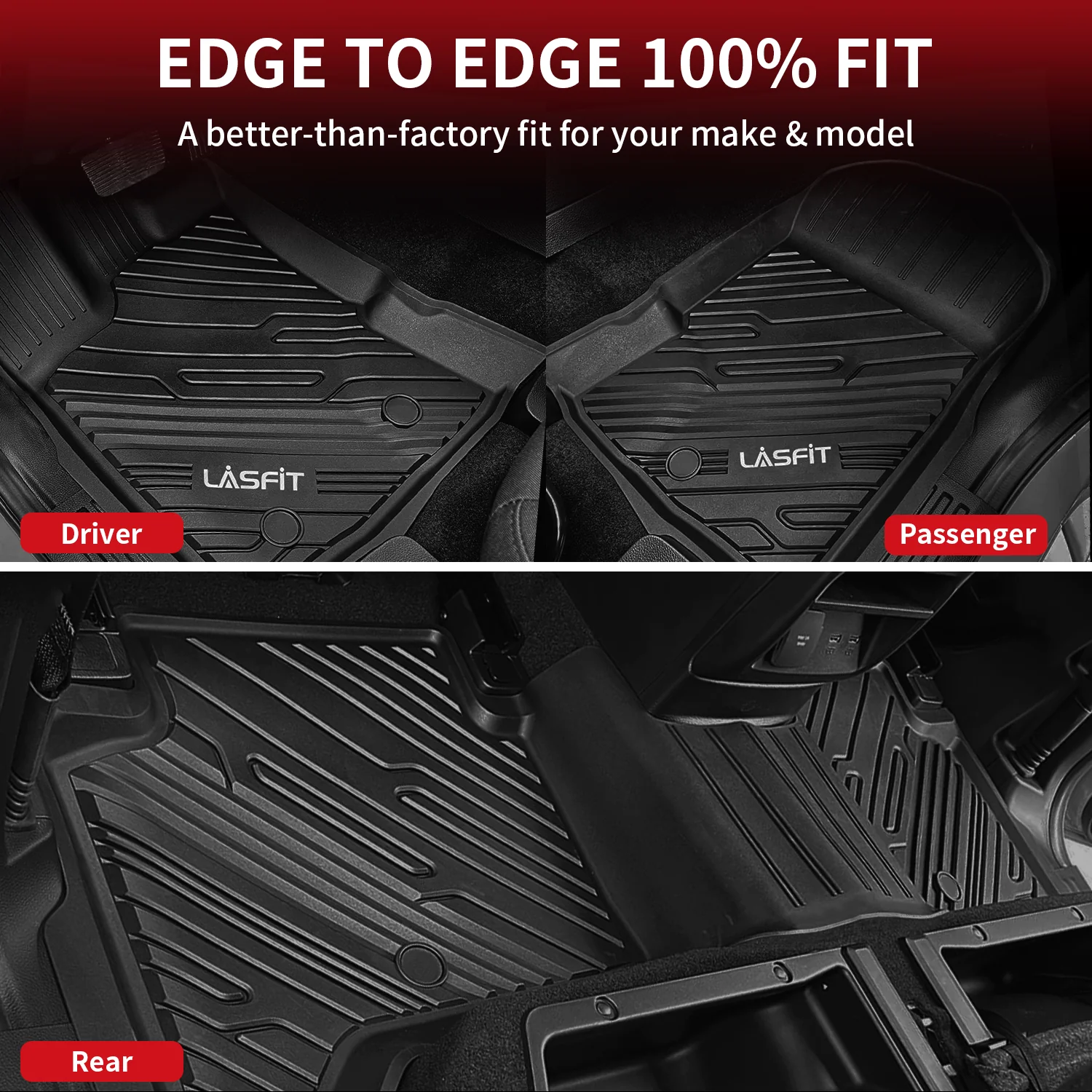 Fit for 2020-2023 Ford Ranger Floor Mats 1st & 2nd Row Seat, Fit SuperCrew ONLY - Image 4