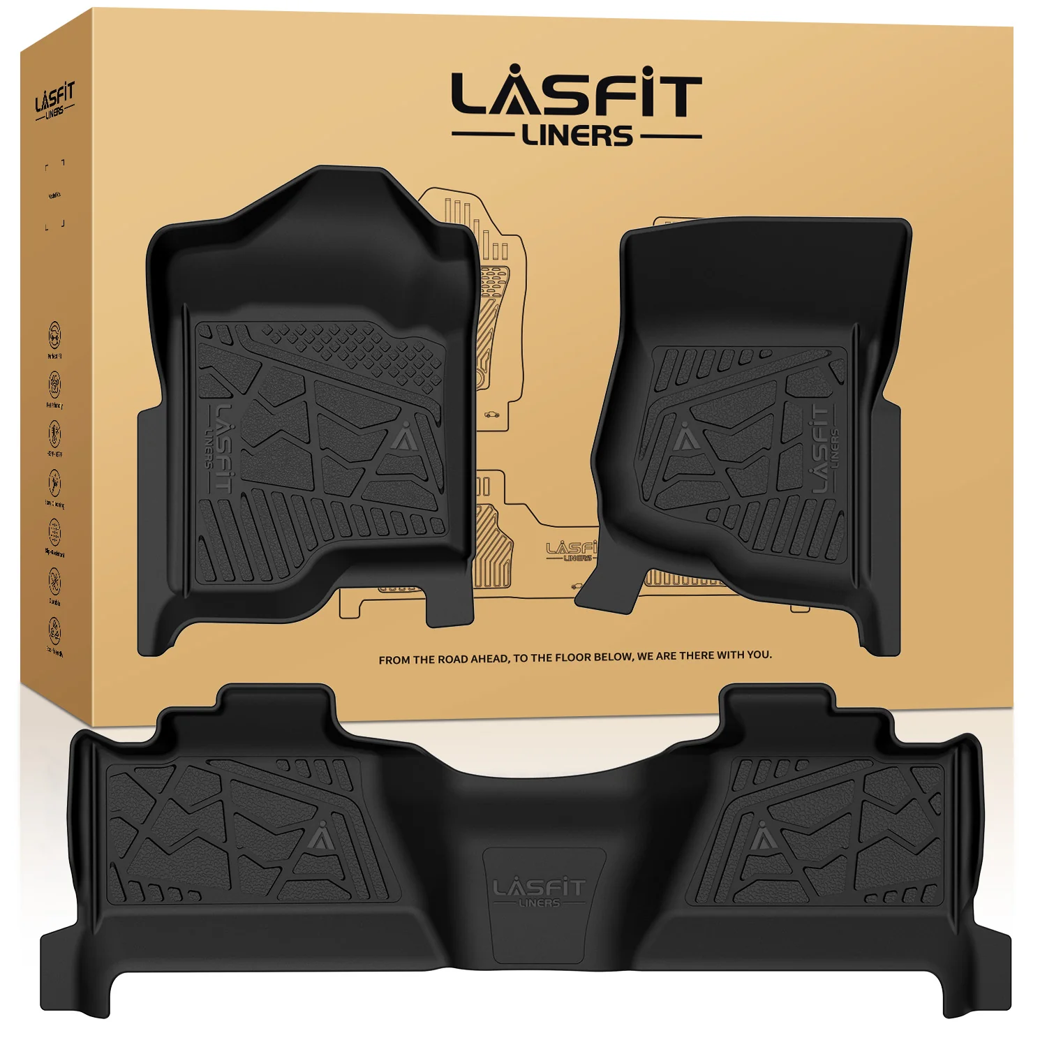 Fit for 2007-2013 GMC Sierra 1500 Crew Cab Floor Mats,  Fit Bucket Seat & Gas Only - Image 9