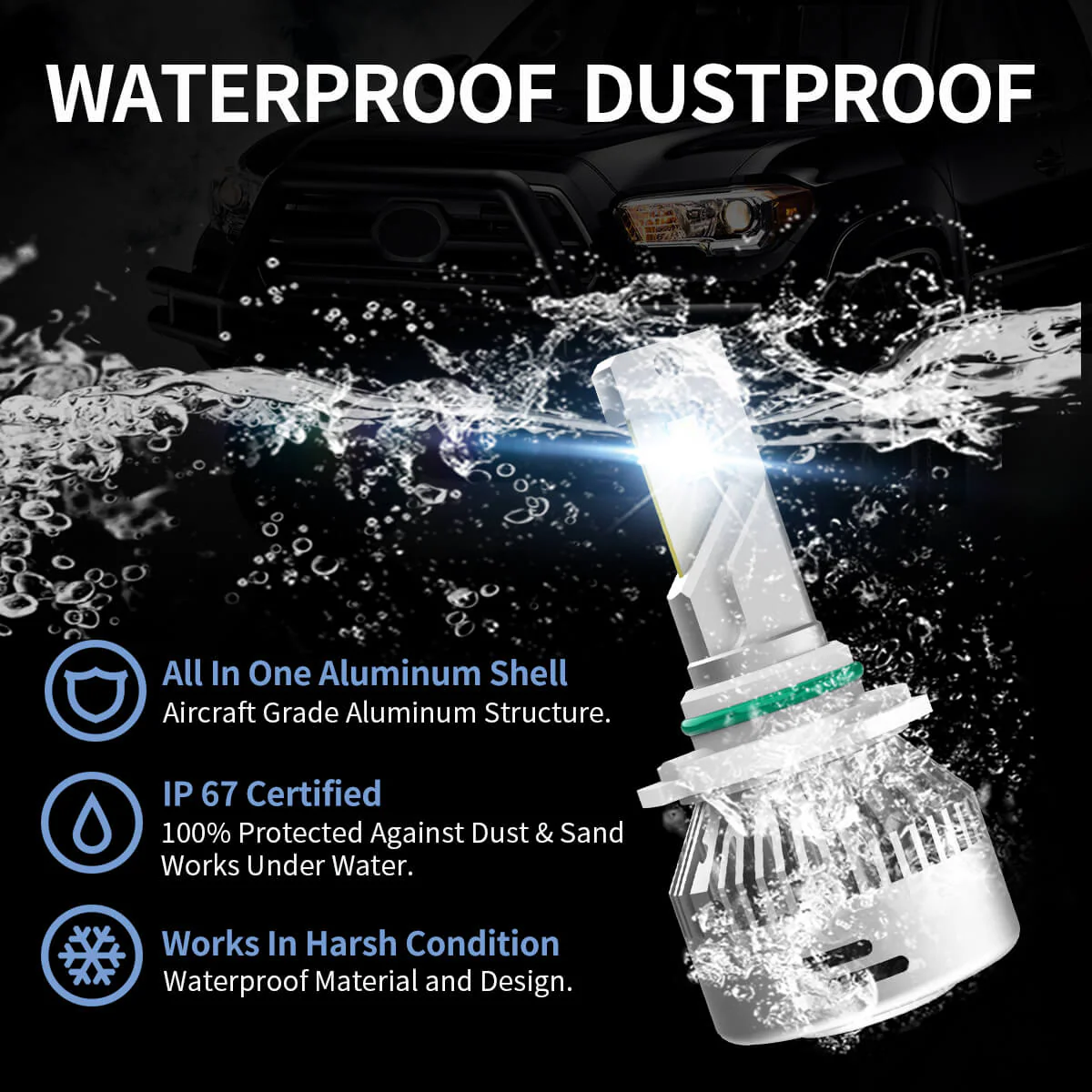 60W H10 9145 9140 9055 LA Plus Series | 6,000LM 6000K LED Fog Light Bulbs - Image 10
