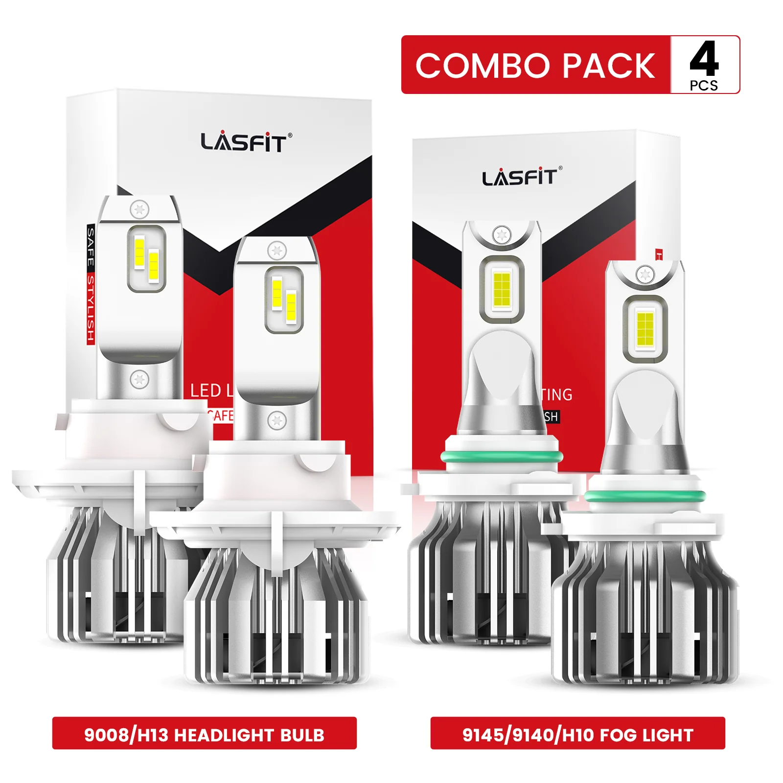 50W H10 H13 LC Plus Series Combo Pack | 5,000LM 6000K LED Bulbs