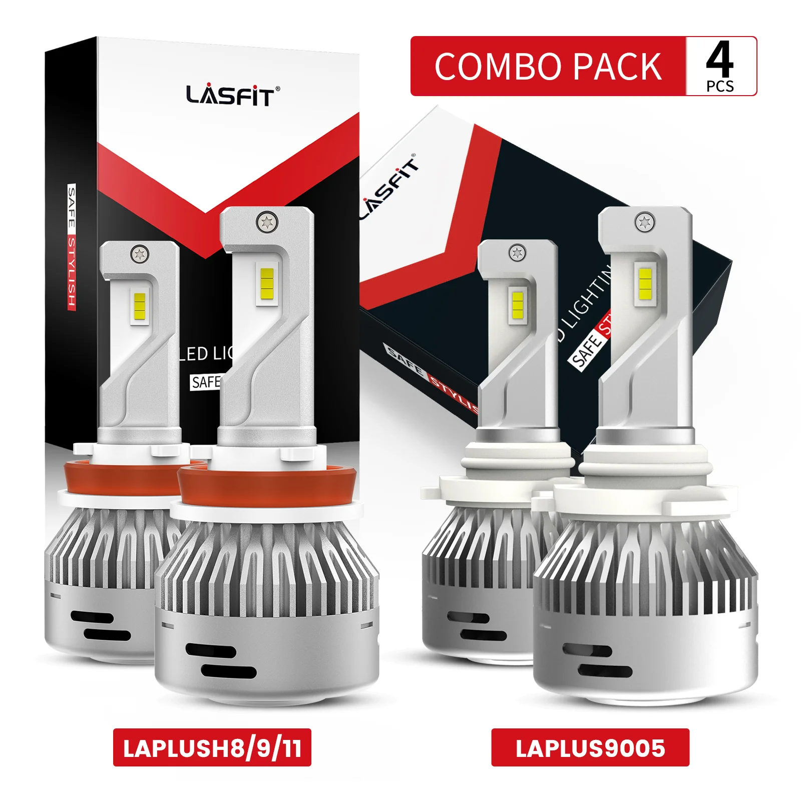 60W H11 9005 LA Plus Series Combo Pack | 6,000LM 6000K LED Bulbs