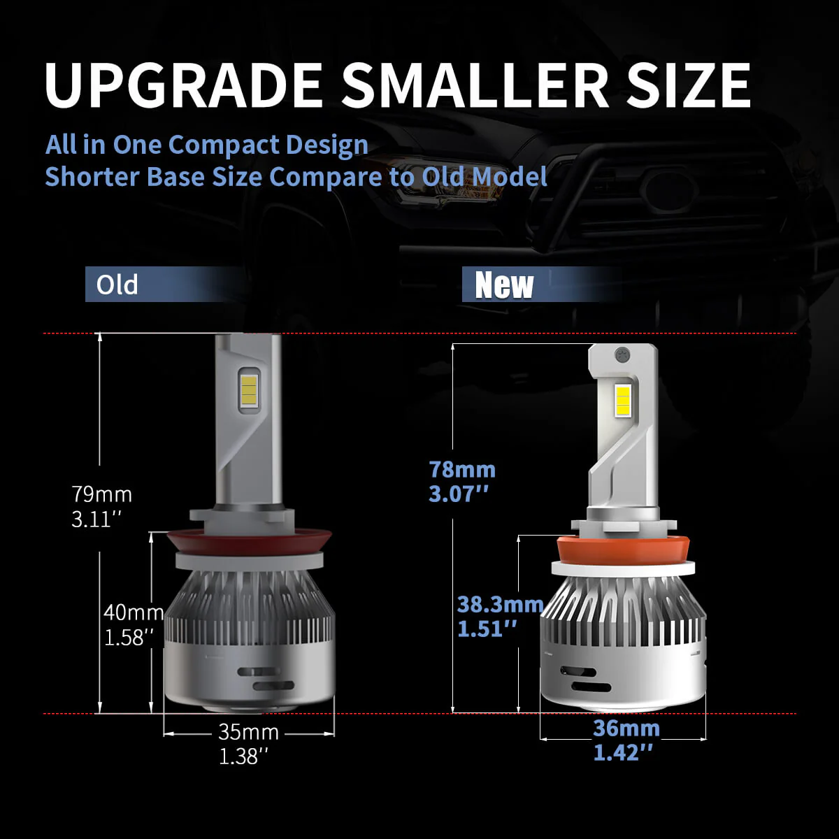 60W H11 9005 LA Plus Series Combo Pack | 6,000LM 6000K LED Bulbs - Image 4