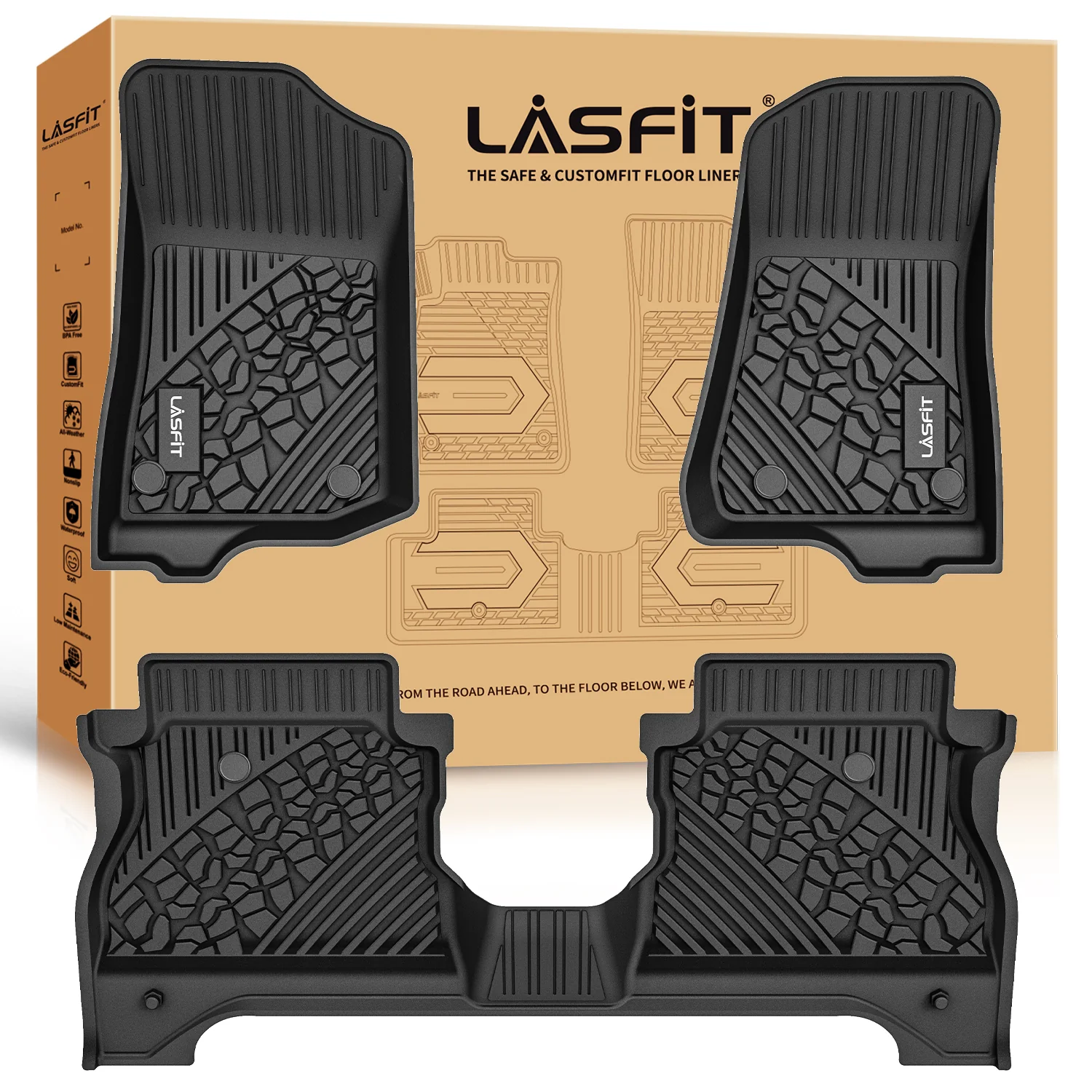 Fit for 2020-2026 Jeep Gladiator JT Custom Floor Mats All Weather TPE Liners - Image 10
