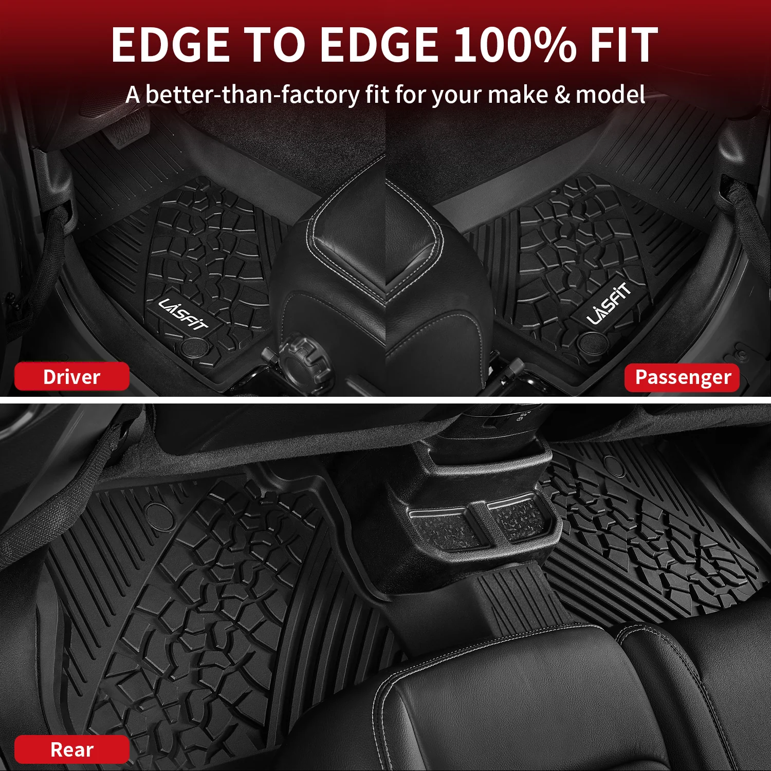 Fit for 2020-2026 Jeep Gladiator JT Custom Floor Mats All Weather TPE Liners - Image 3