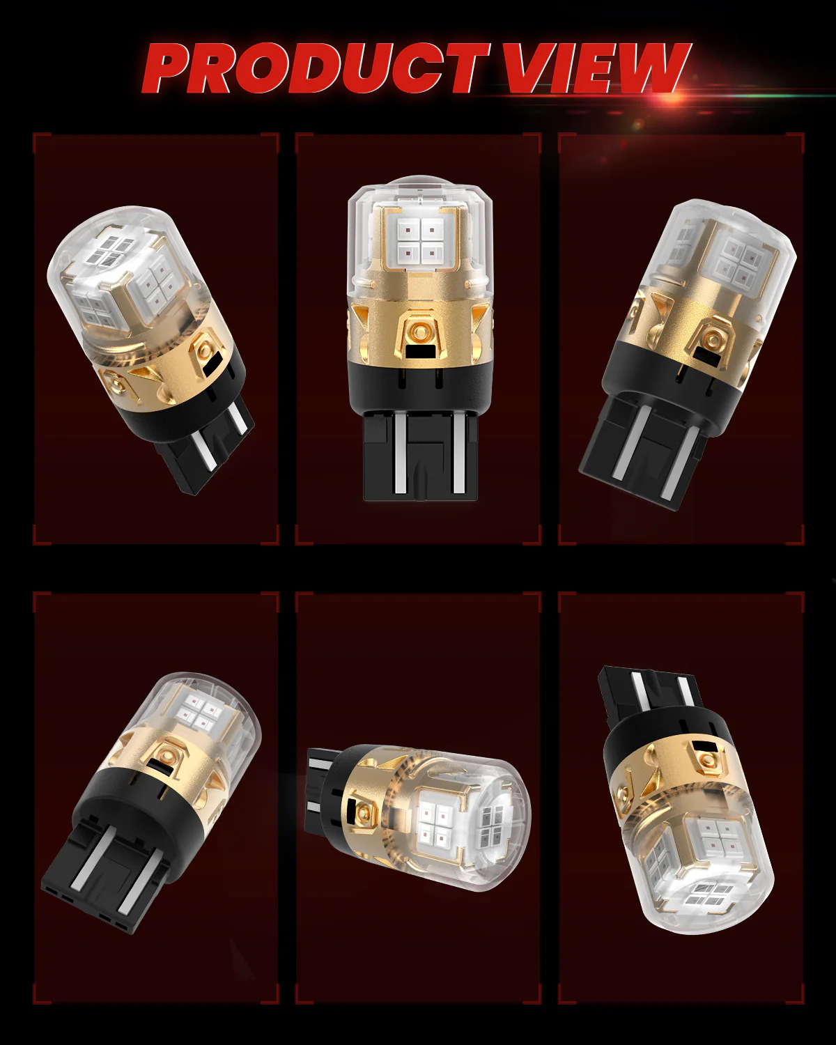 7443 7440 7444 LED Brake Tail Stop Parking Light Bulb | Brilliant Red, 2 Bulbs | Upgraded L2 Series - Image 11