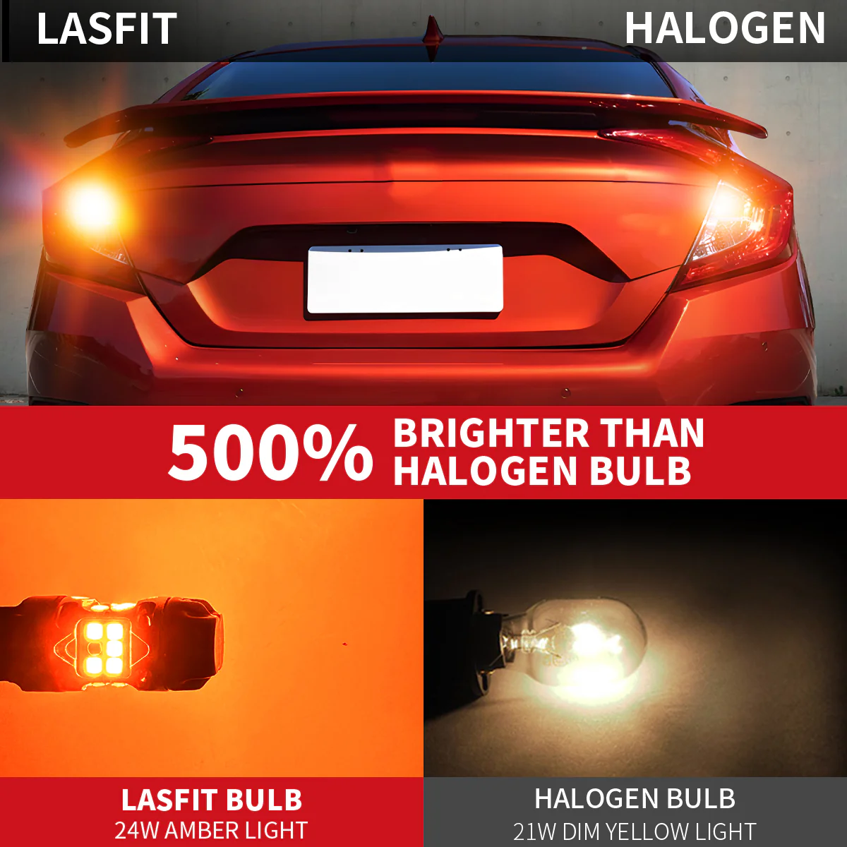 BAU15S PY21W LED Turn Signal Bulbs CanBus-Ready Amber | T3 Series - Image 3